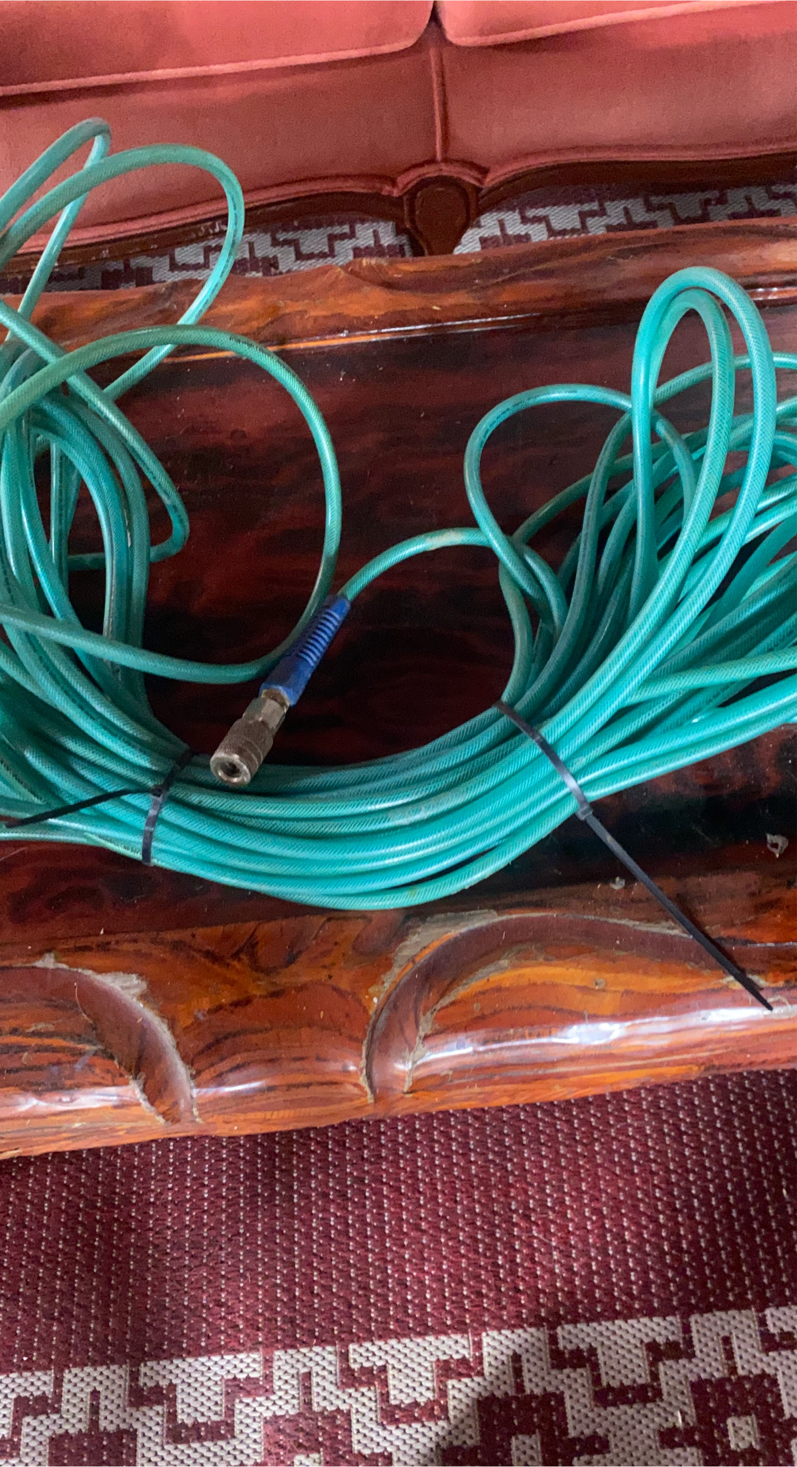 Green flexible air compressor hose