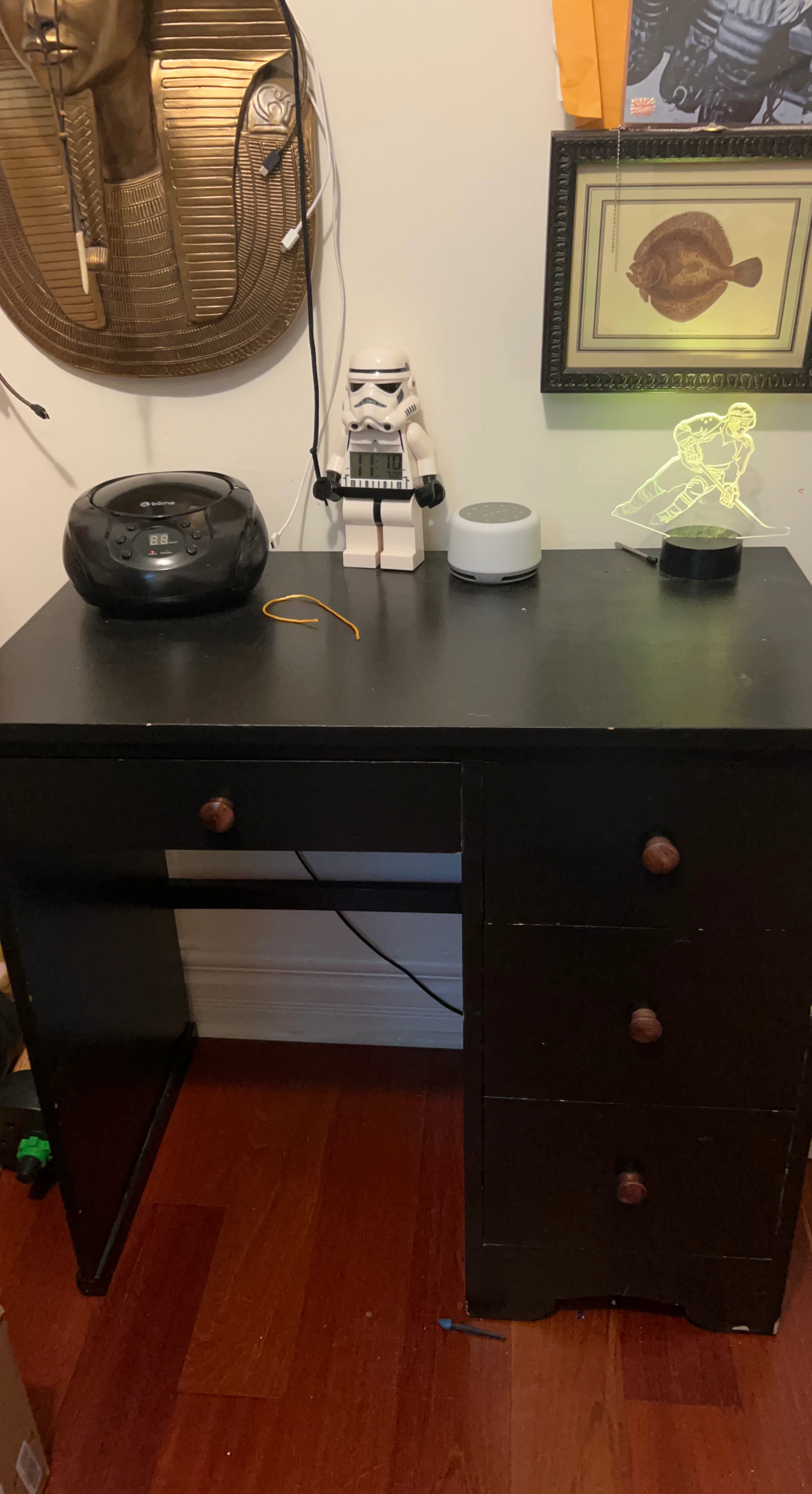 Black Desk with Drawers