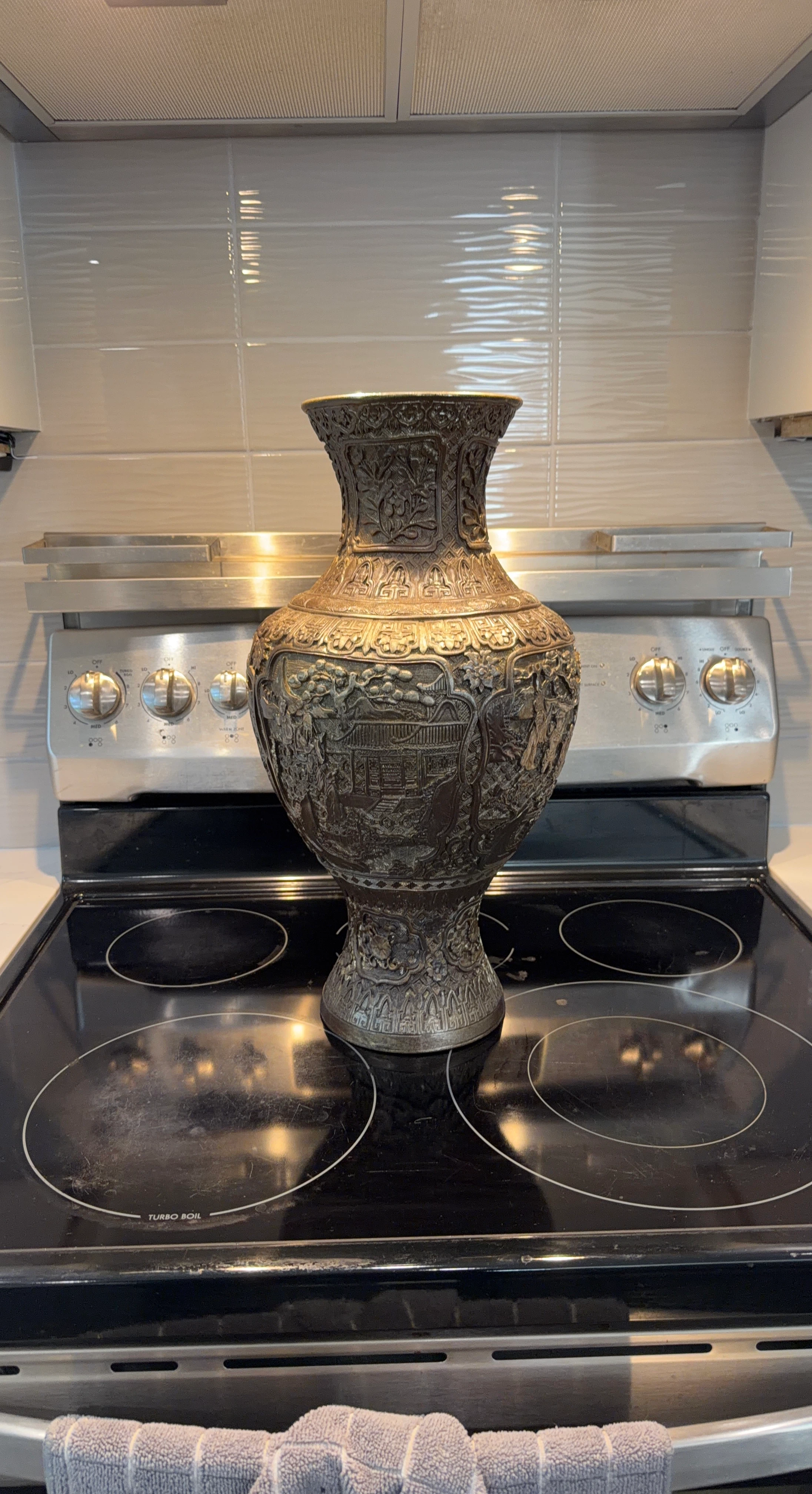 Large Ornate Bronze Vase