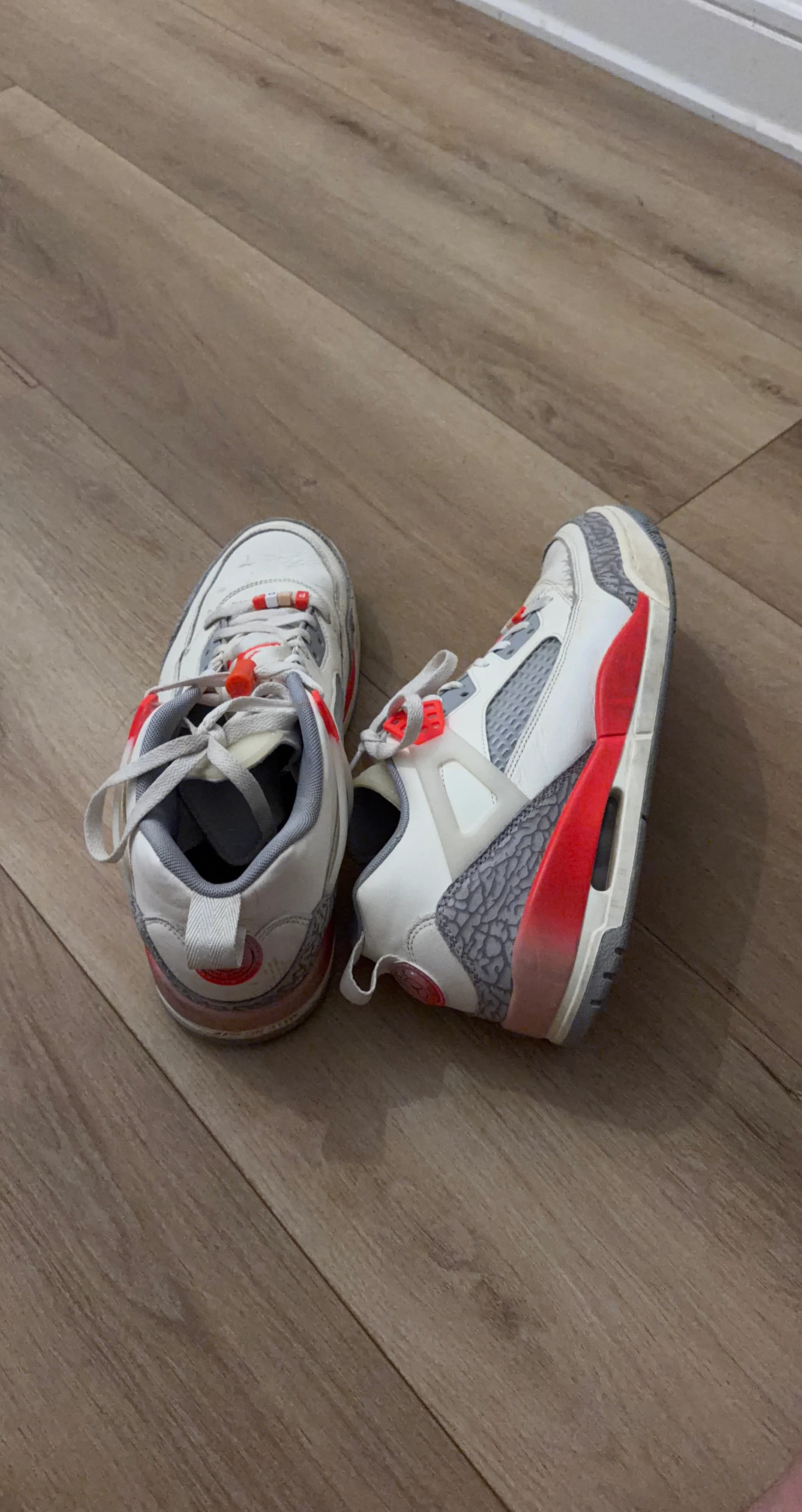 Air Jordan 3 Retro White Red Cement Sneakers