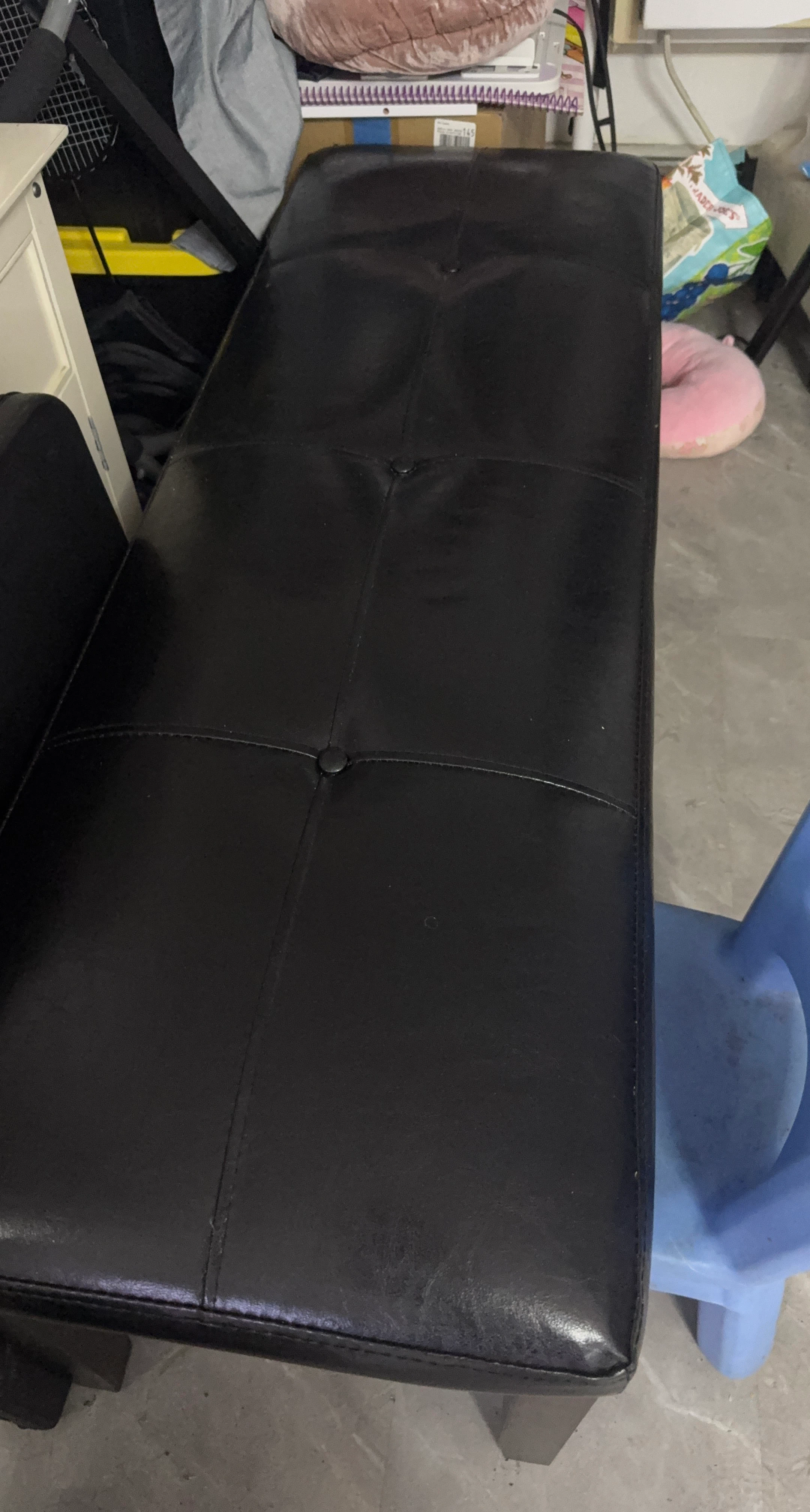 Black Faux Leather Futon/Sofa