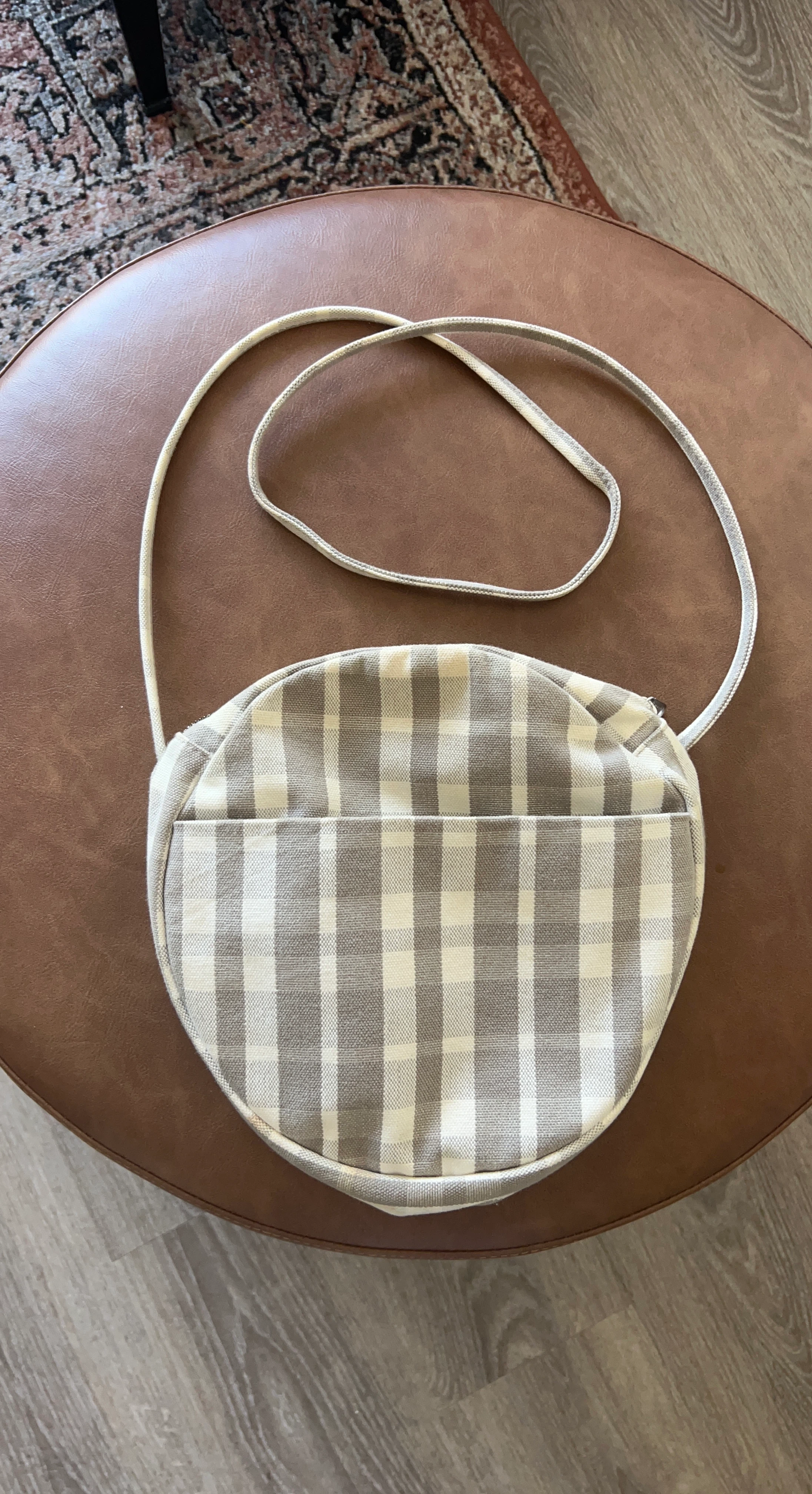 Baggy Round Gingham Crossbody Bag