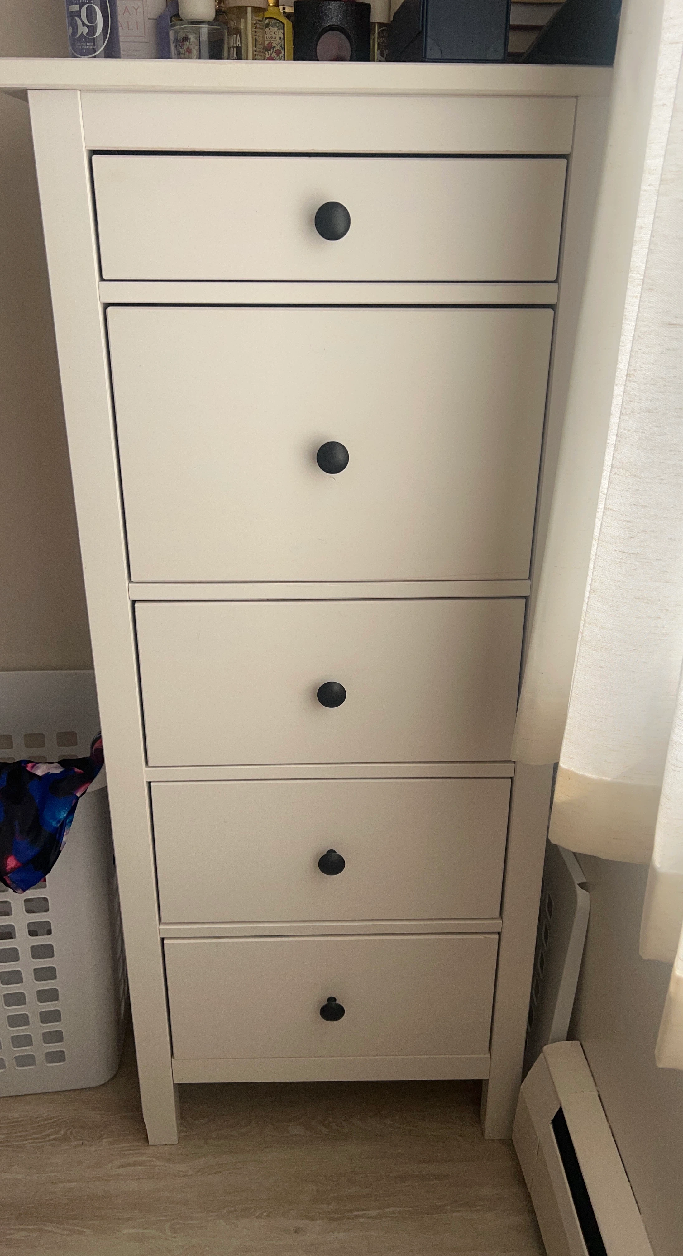 White 5-Drawer Tall Dresser