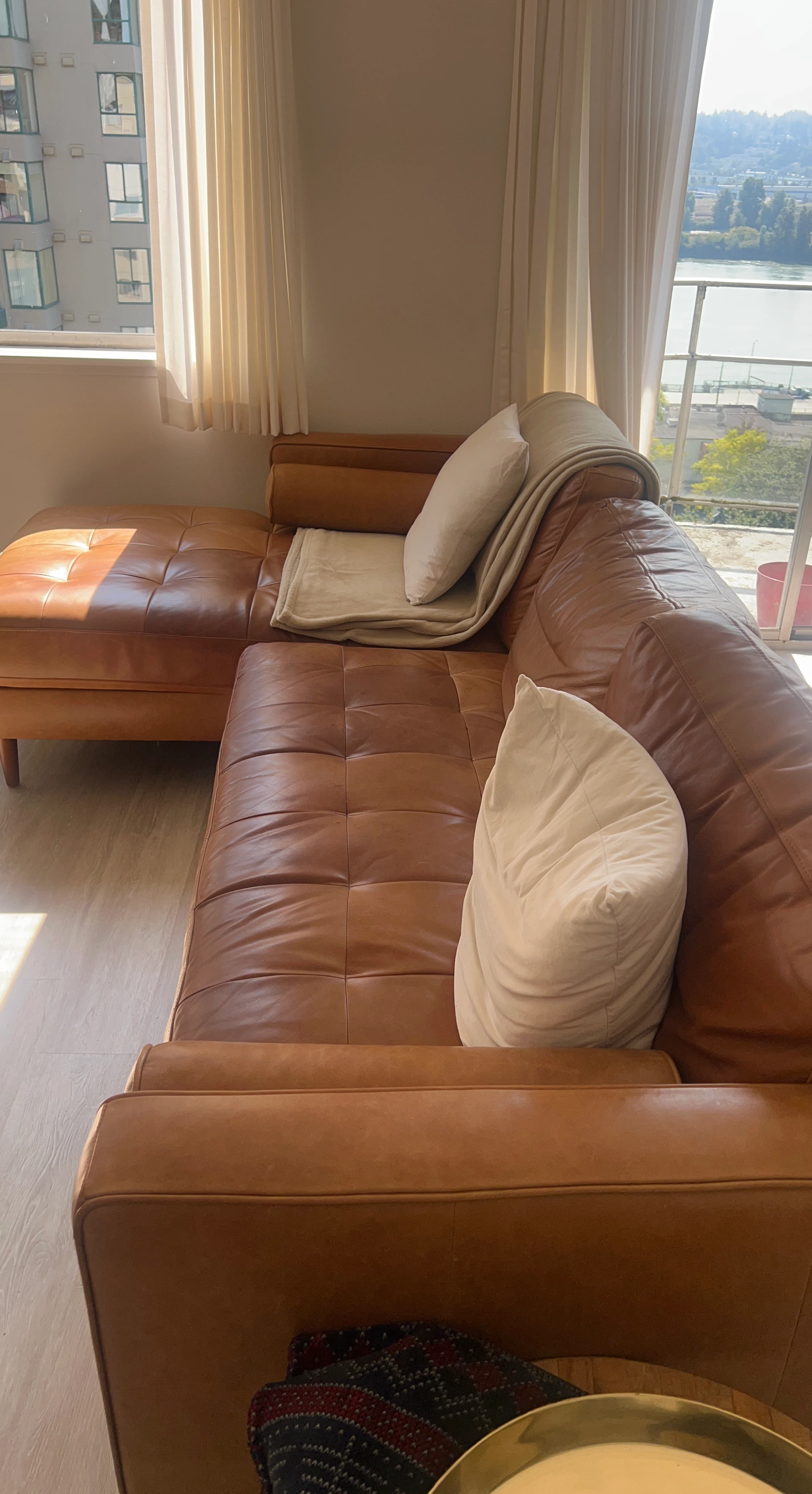 Brown Leather Sectional Sofa