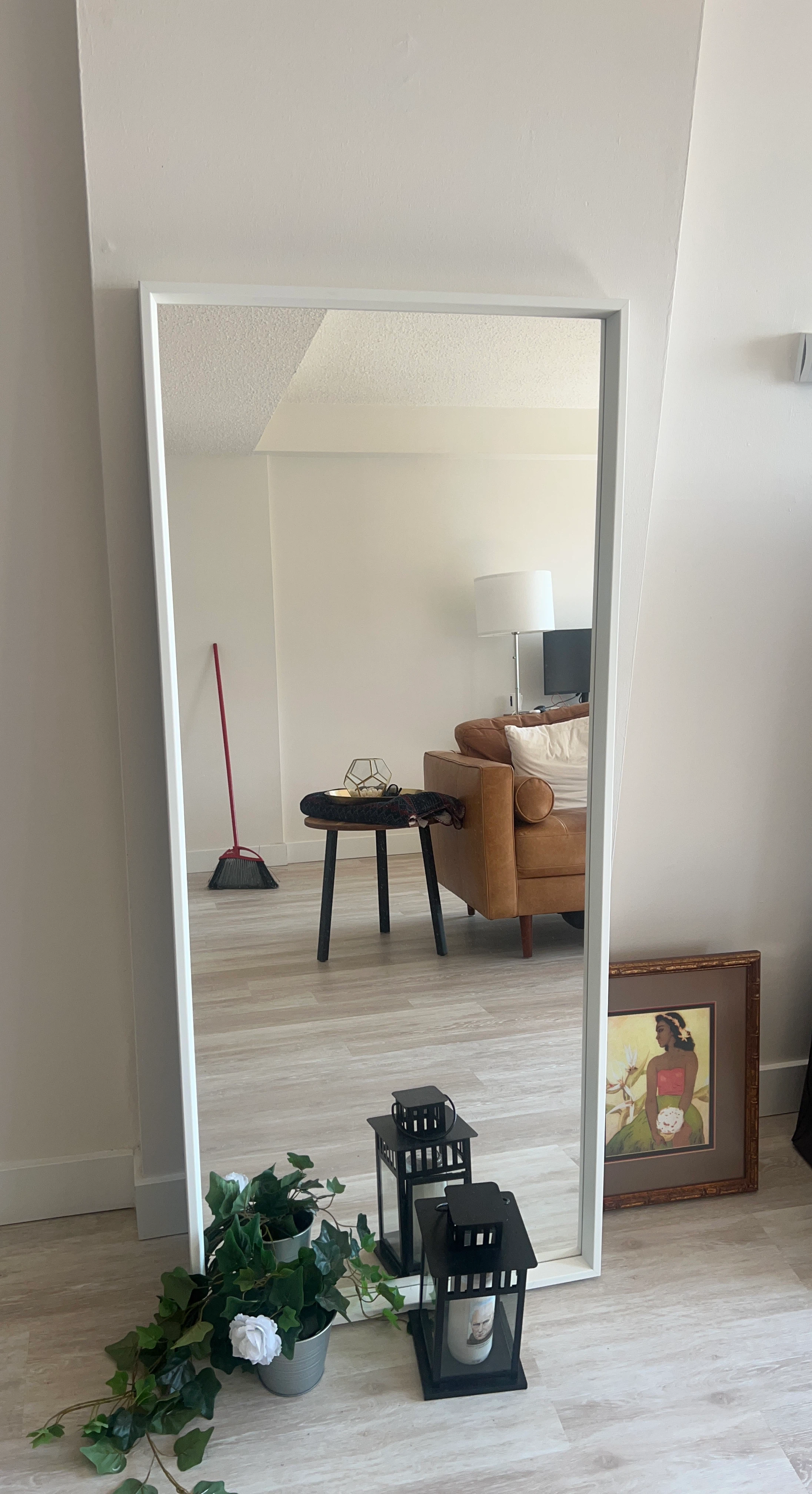 Full Length Mirror with White Frame