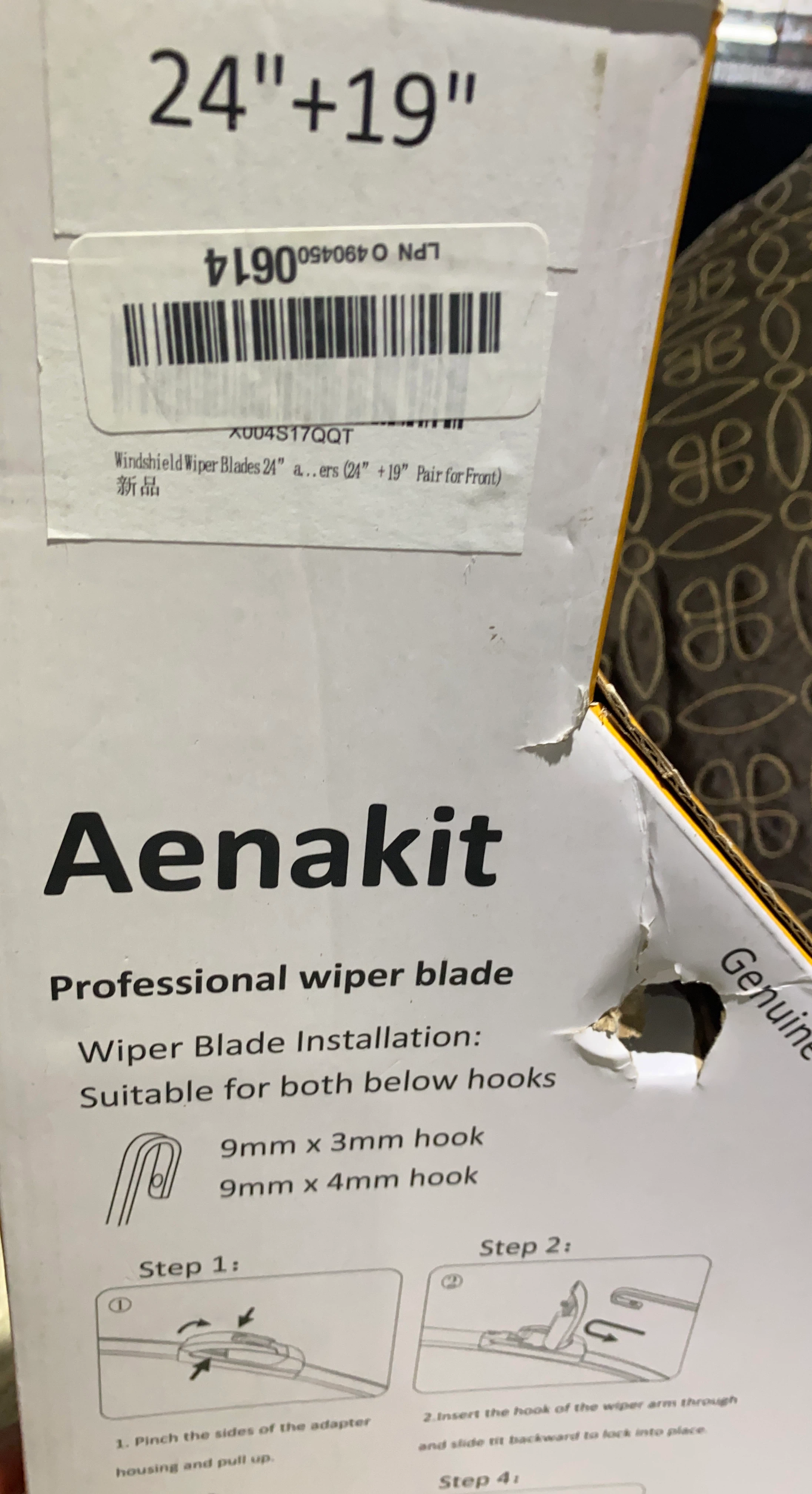 Aenakit 24"+19" Windshield Wiper Blades 2 Pack