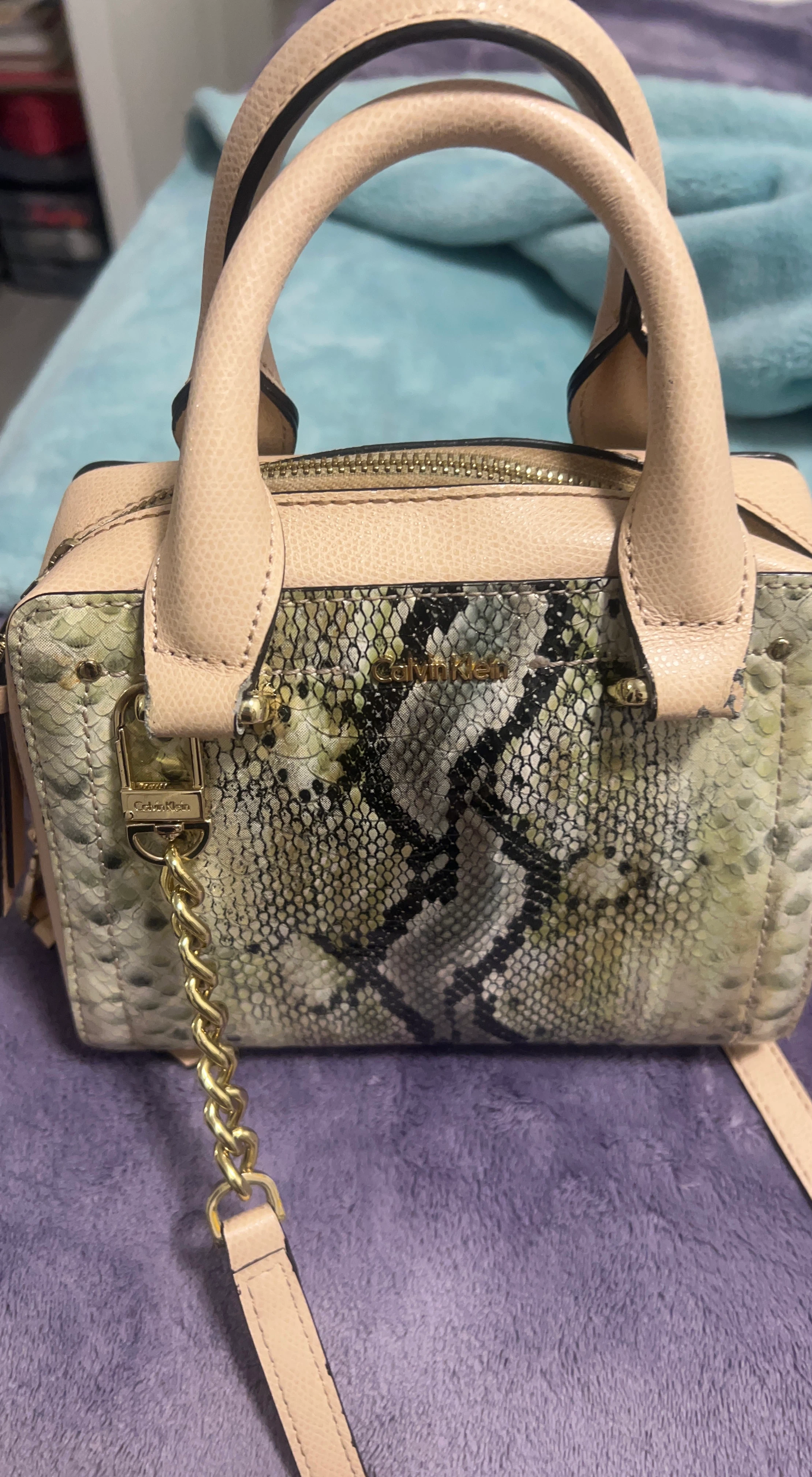 Calvin Klein Snake Print Mini Satchel