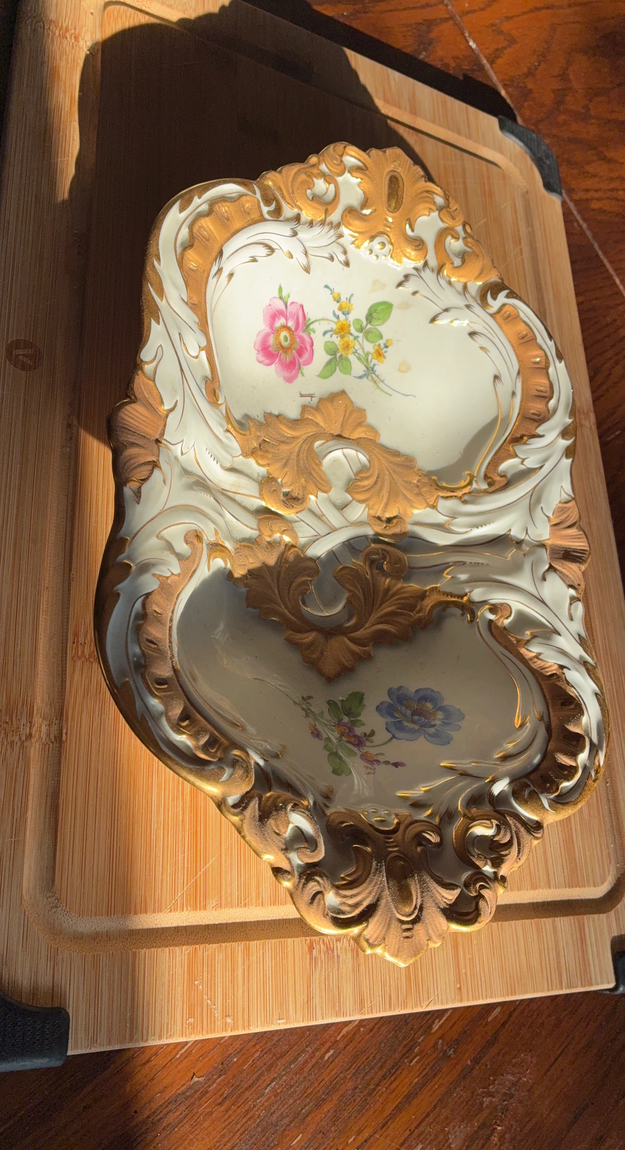 Vintage Decorative Trinket Dish with Floral Design