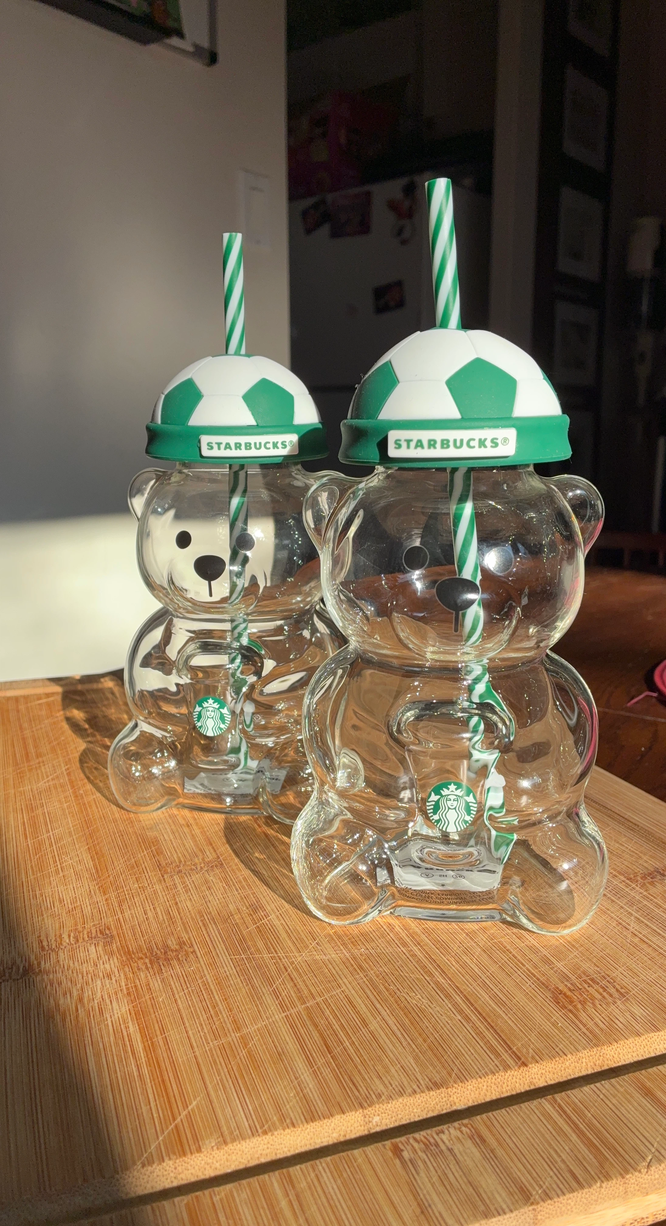 Starbucks Bear Tumbler with Soccer Lid - Set of 2