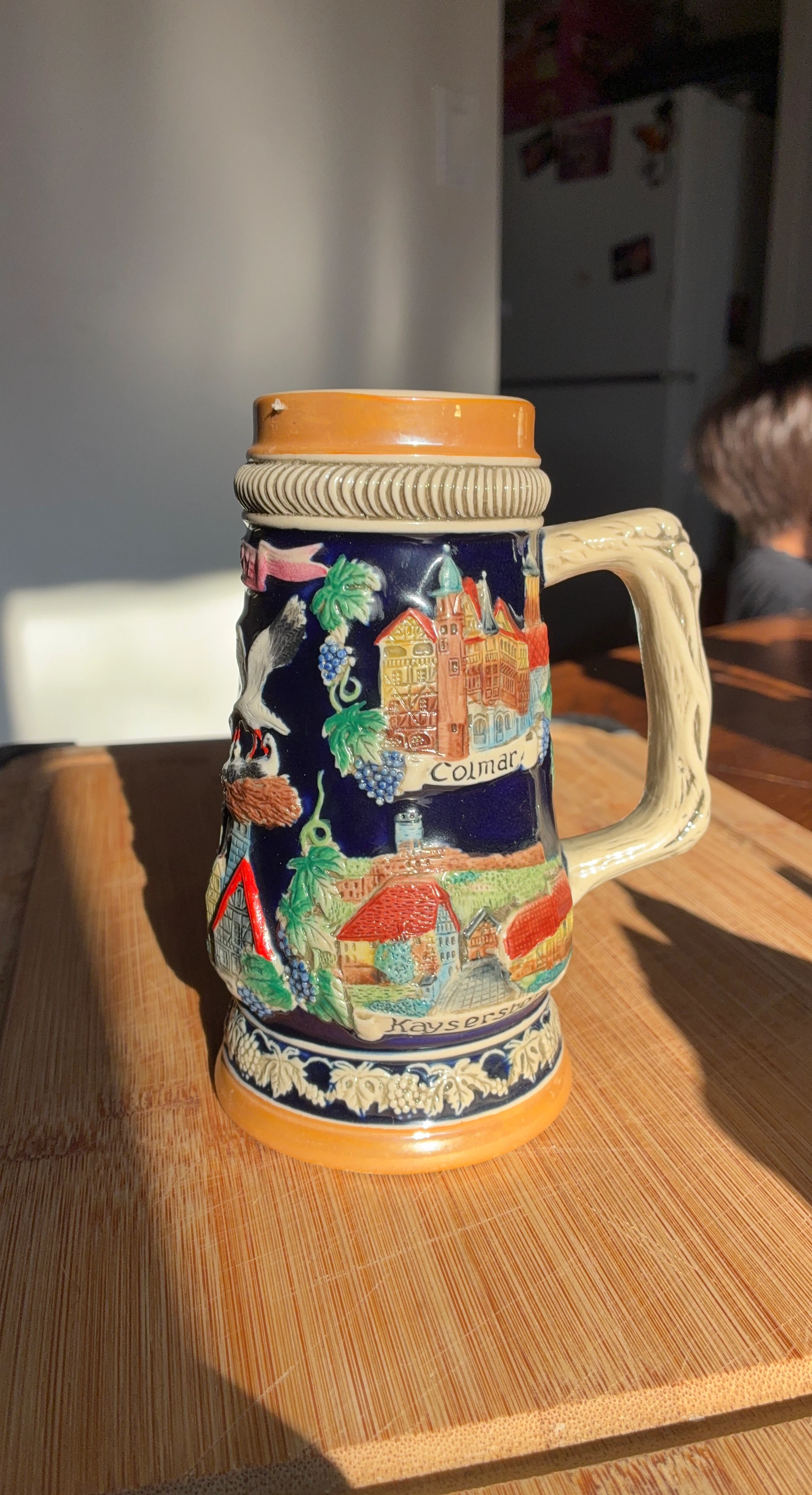 Decorative Stein Mug with Colmar & Kaysersberg Scenes