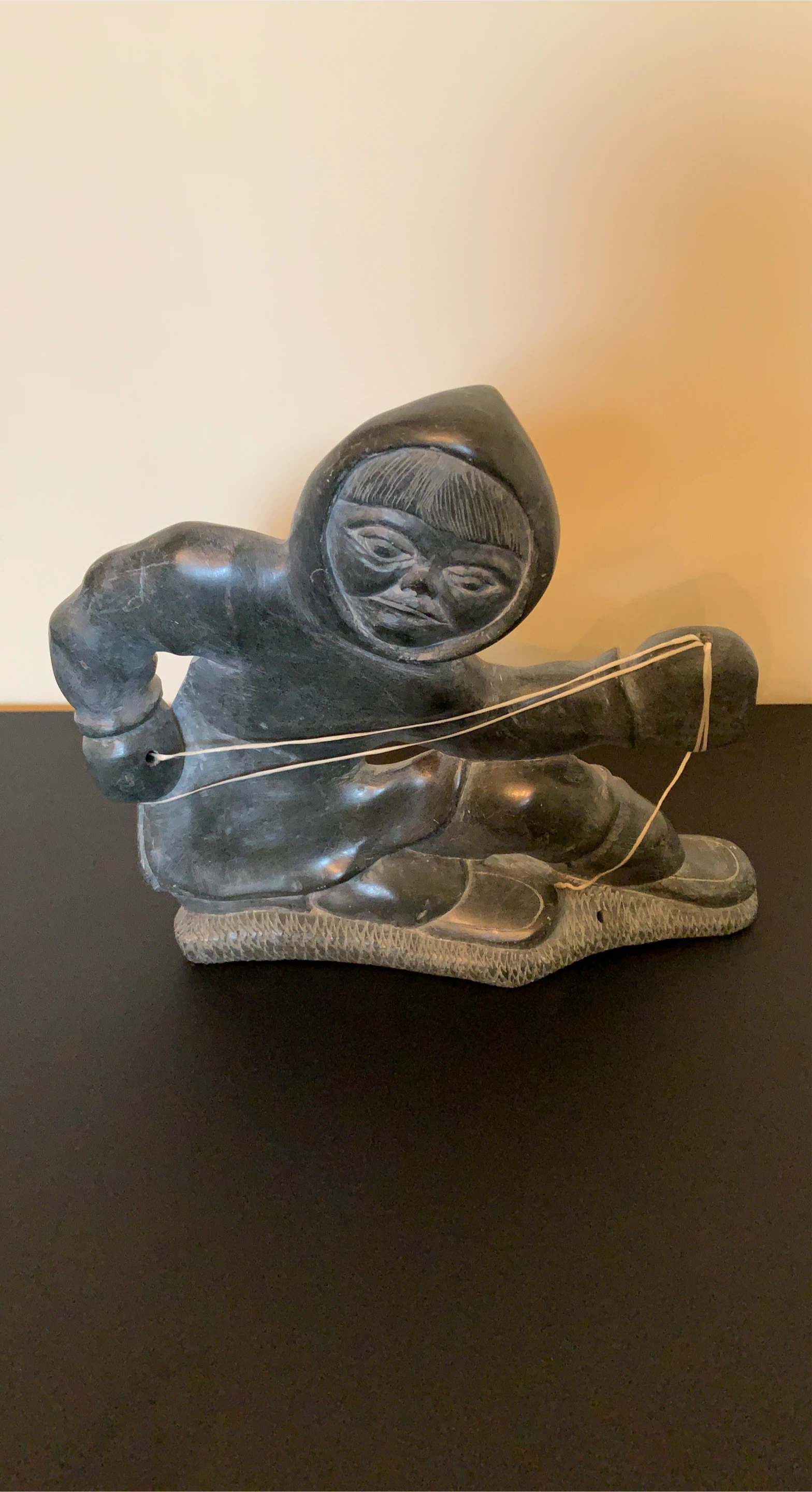 Eskimo Art Collectible Hand-Carved Soap Stone Sculpture