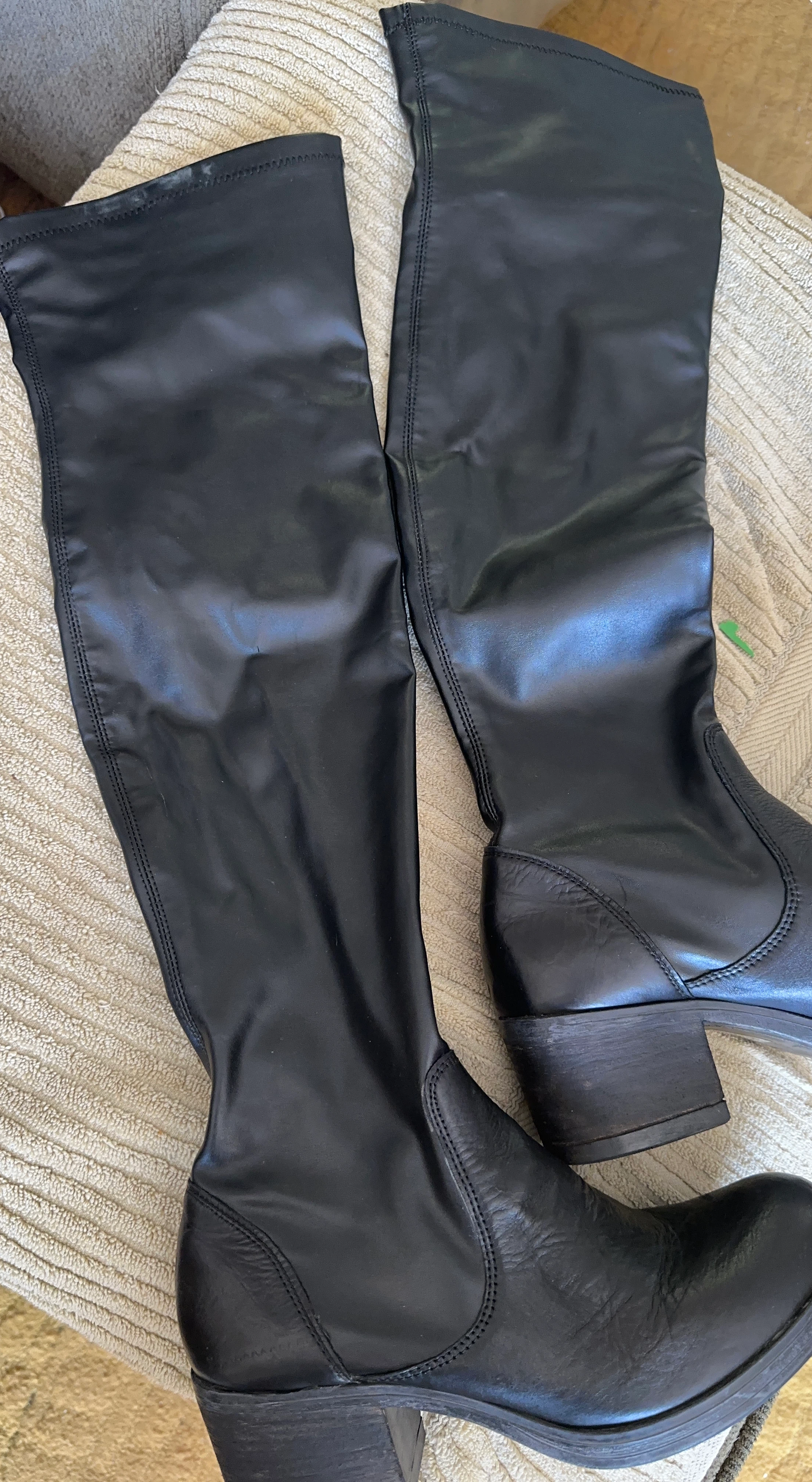 Black over-the-knee boots