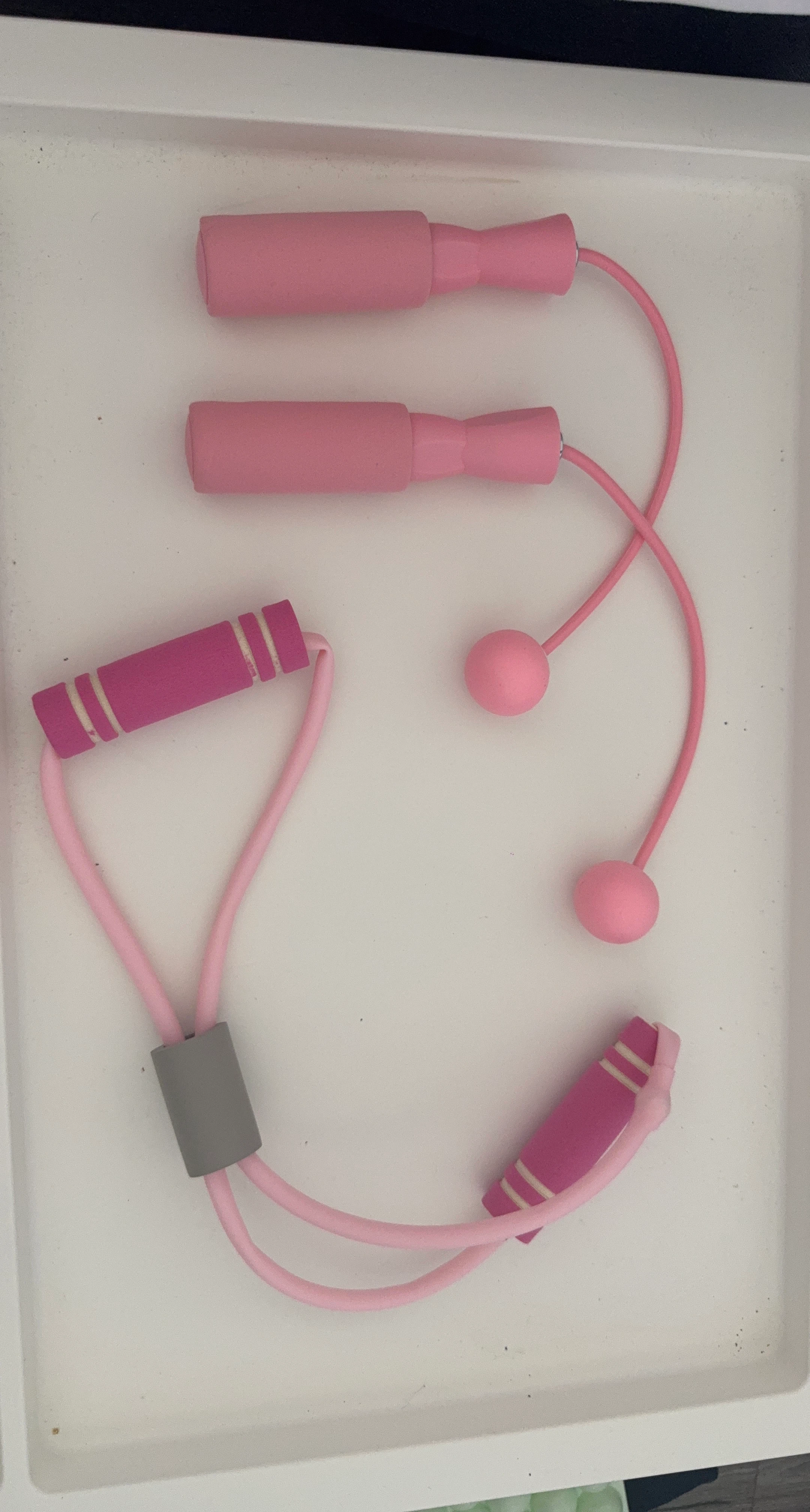 Pink Jump Rope and Resistance Band Set