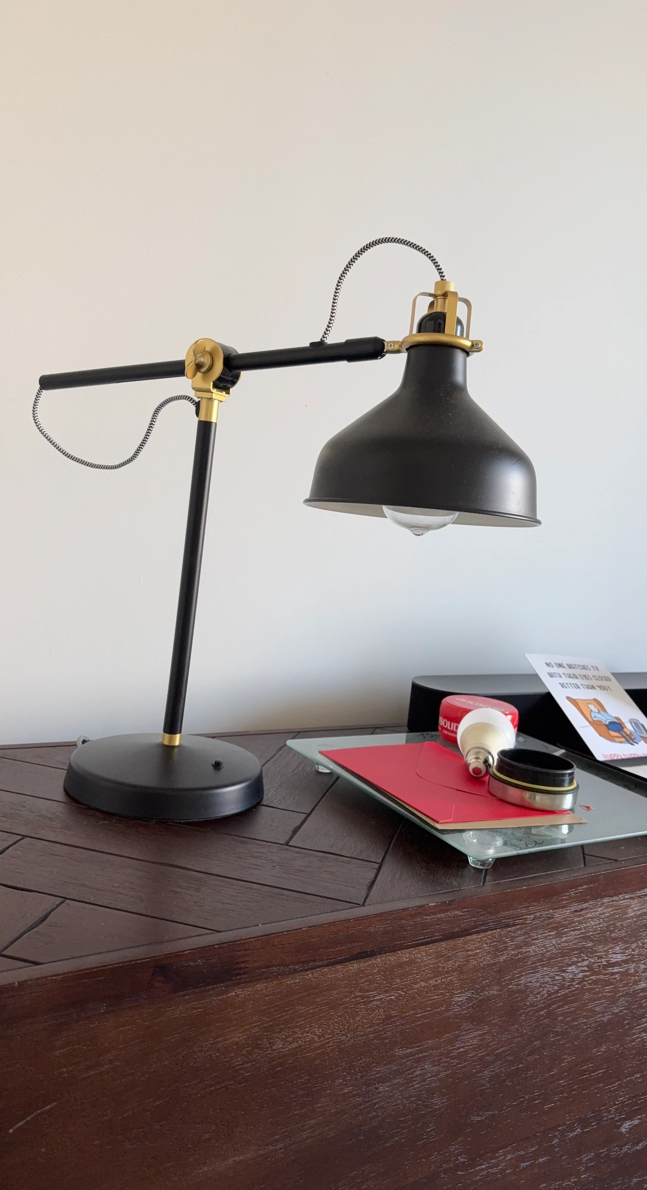 Black adjustable desk lamp set of 2