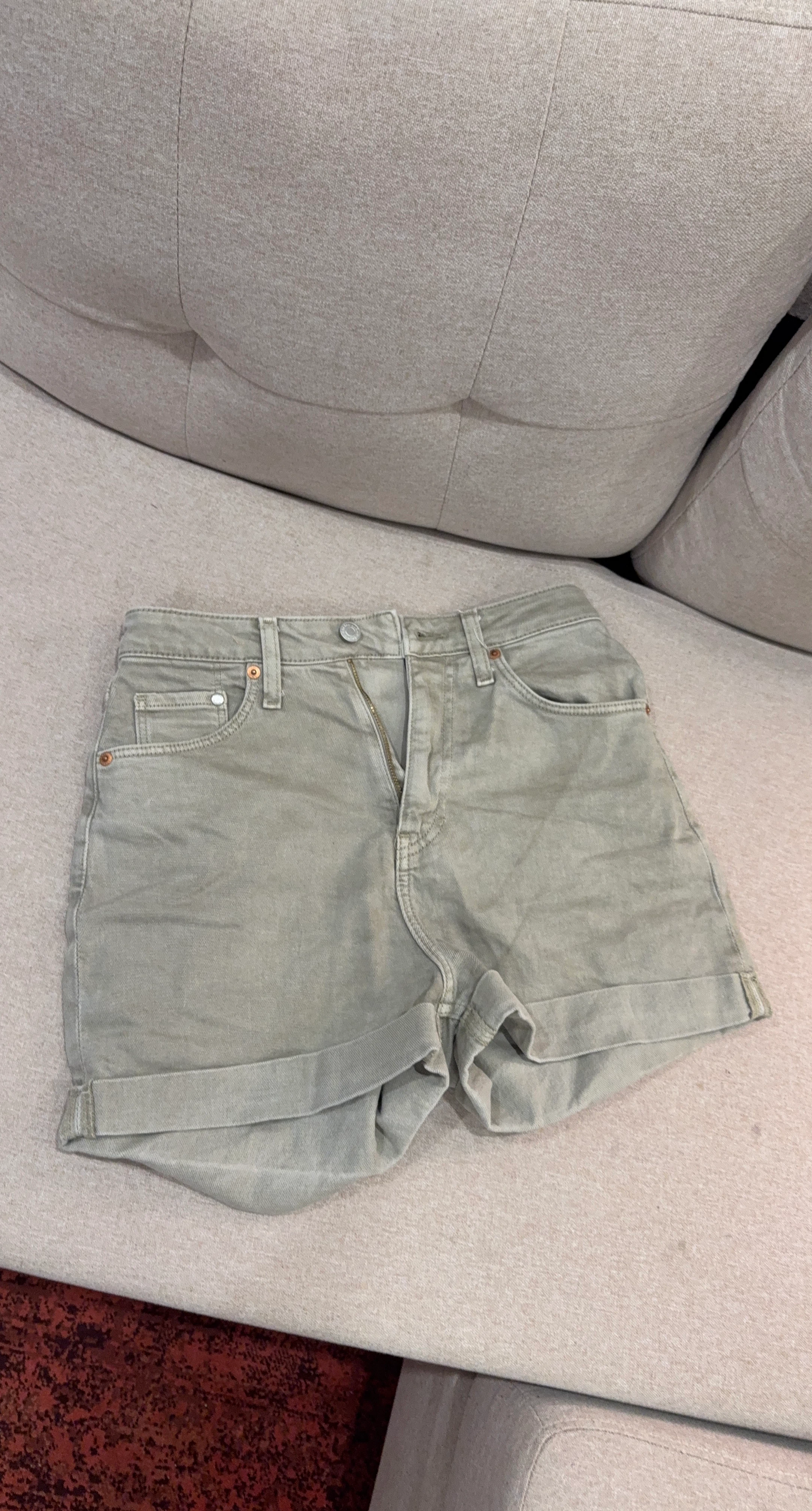 Women's Denim Shorts - Sage Green