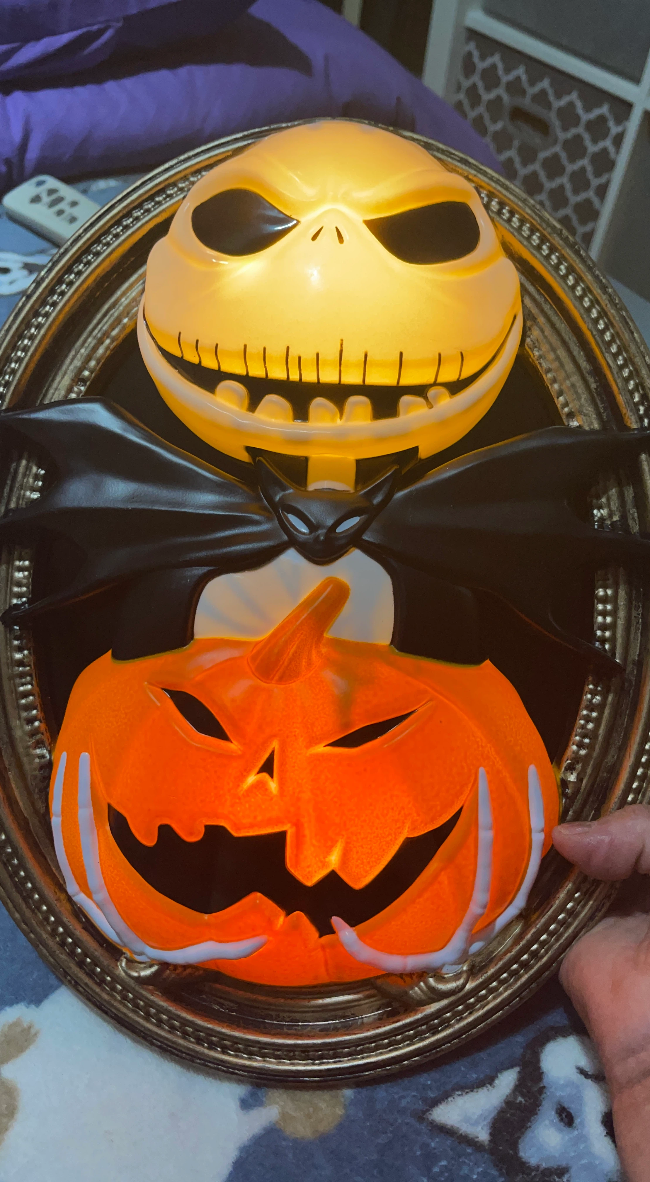 Halloween Light-Up Decoration with Jack Skellington and Pumpkin