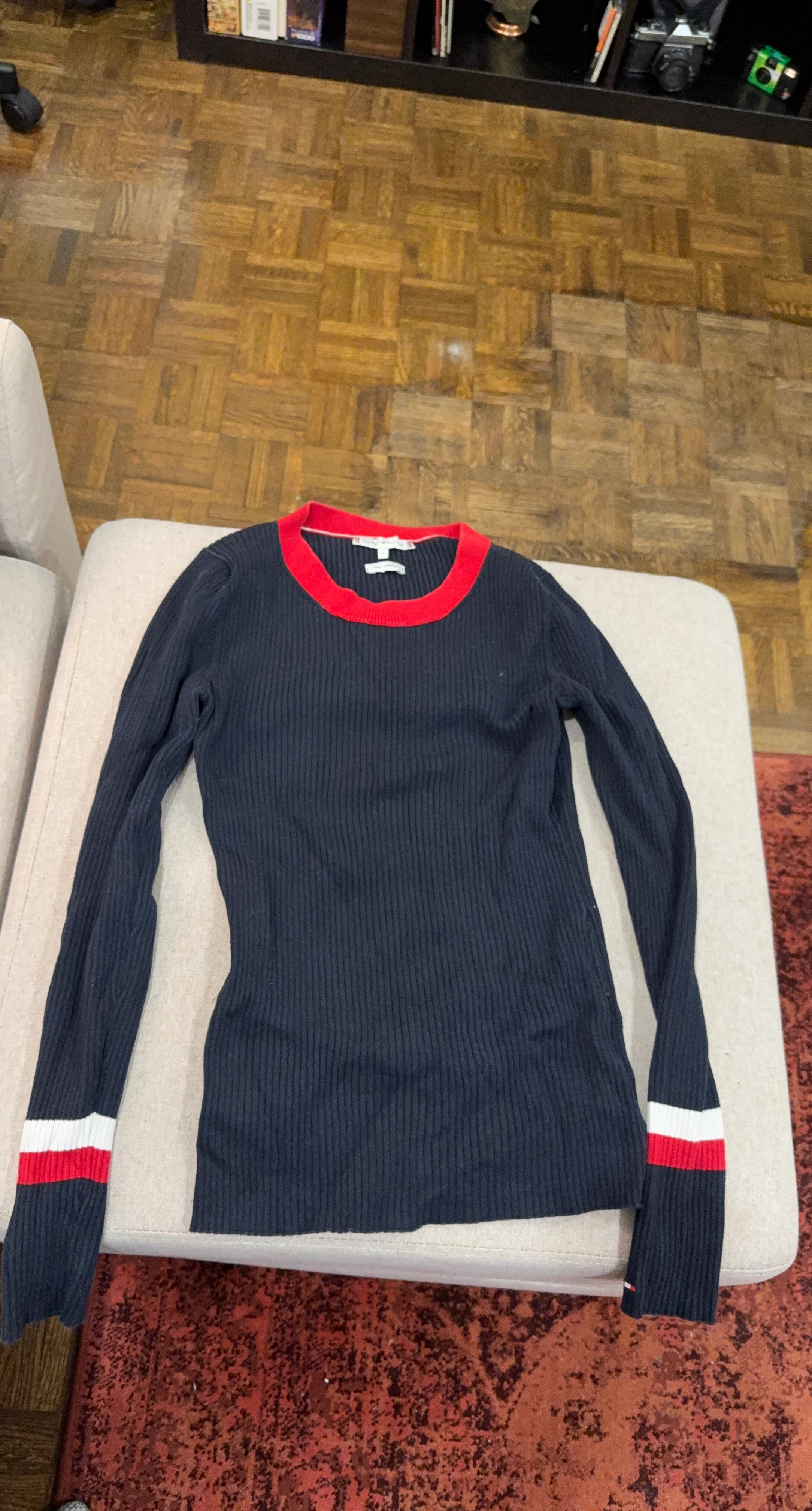 Tommy Hilfiger Ribbed Sweater - Navy/Red/White
