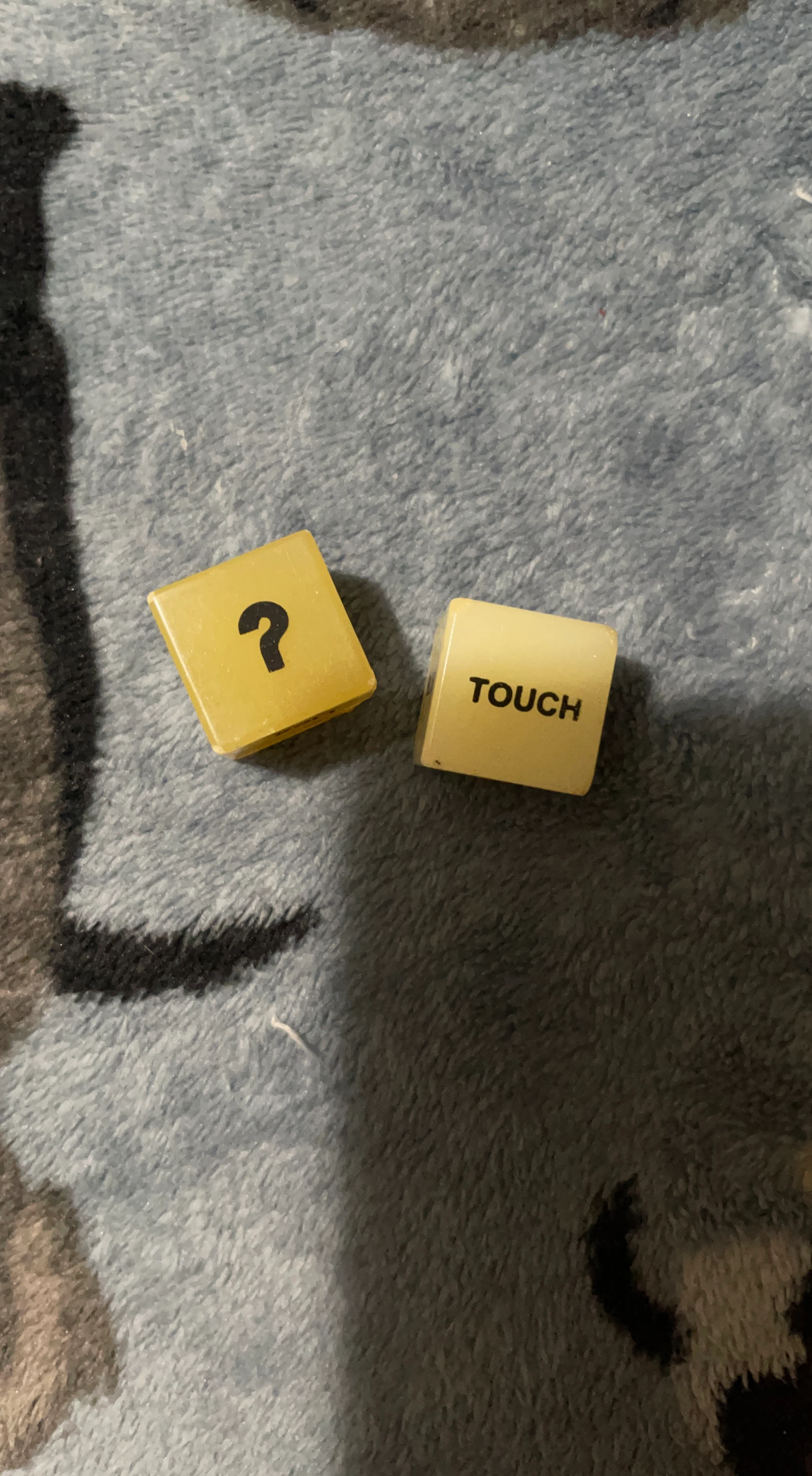 Scrabble Tiles - "TOUCH" and "?"