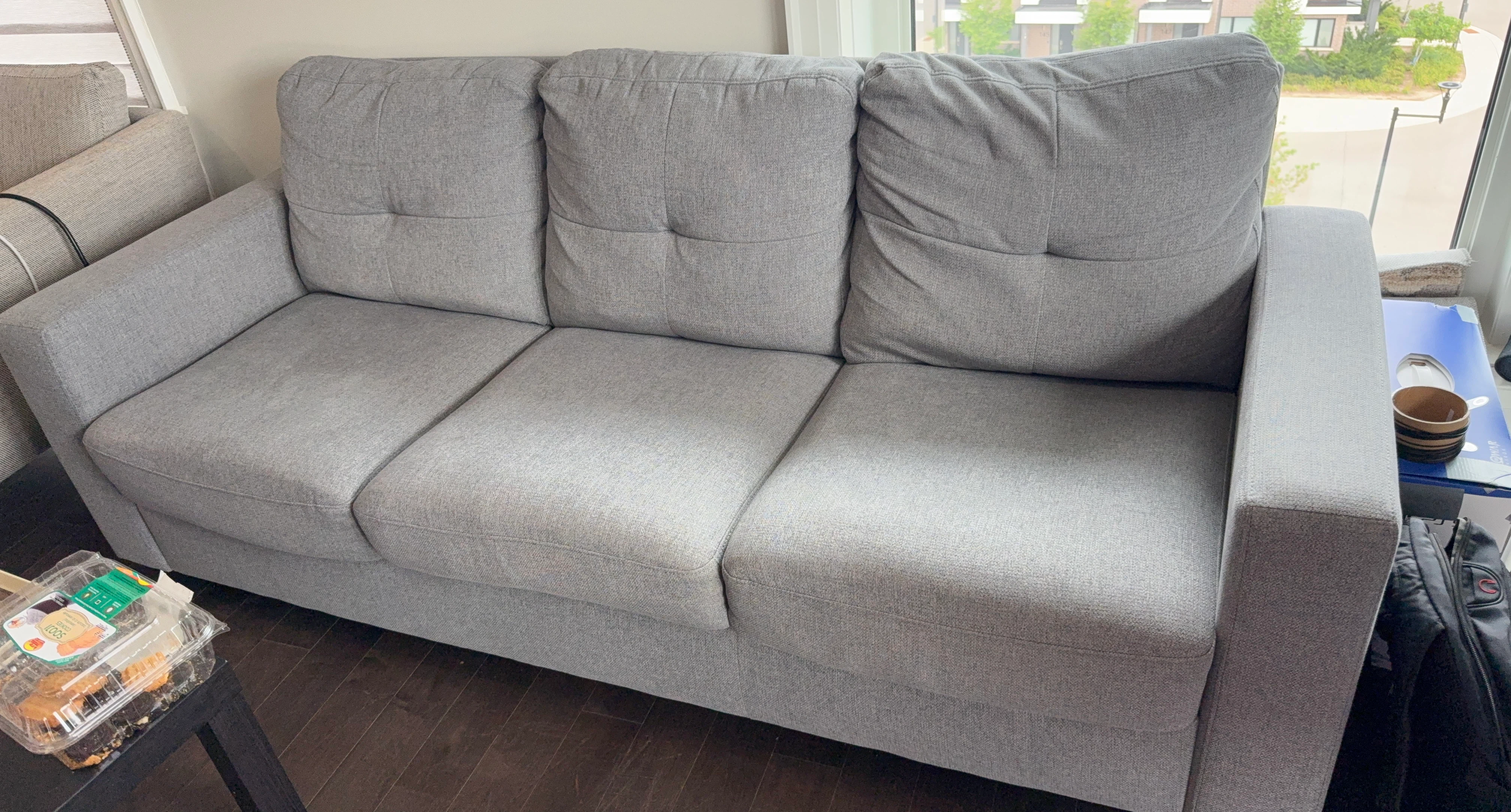 Grey fabric sofa