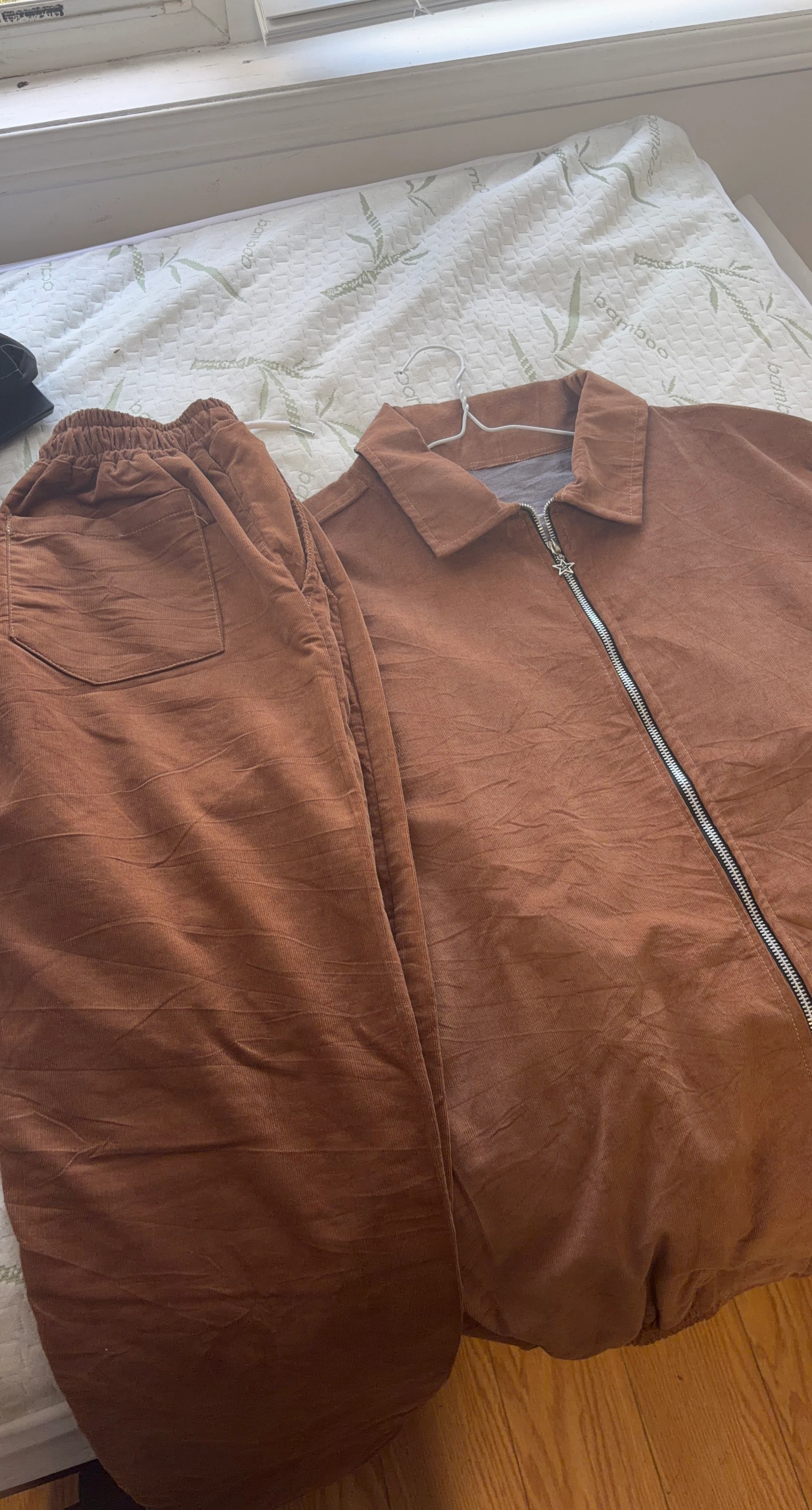 Brown Corduroy Jacket and Pants Set