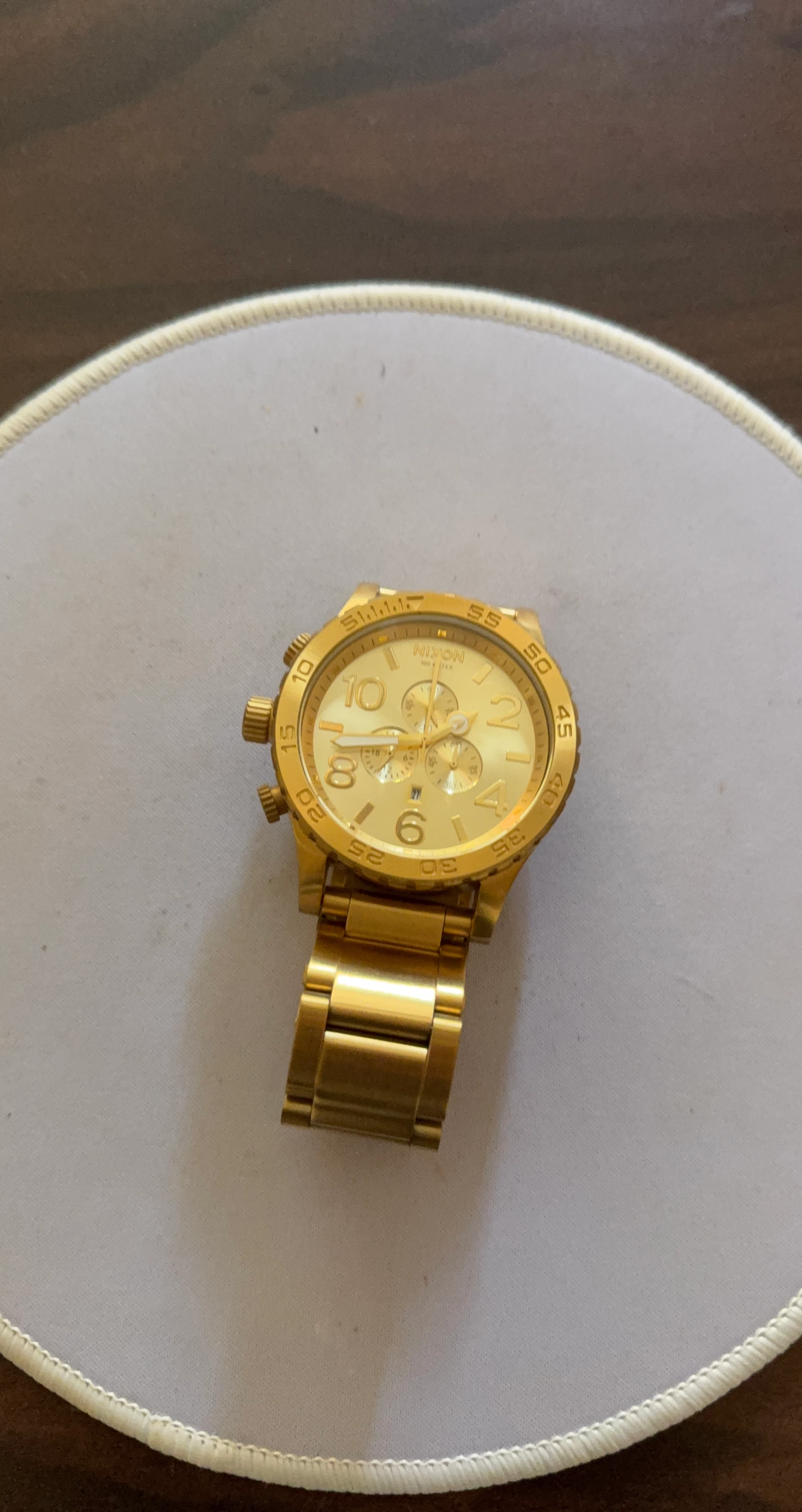 Nixon Gold Chronograph Watch