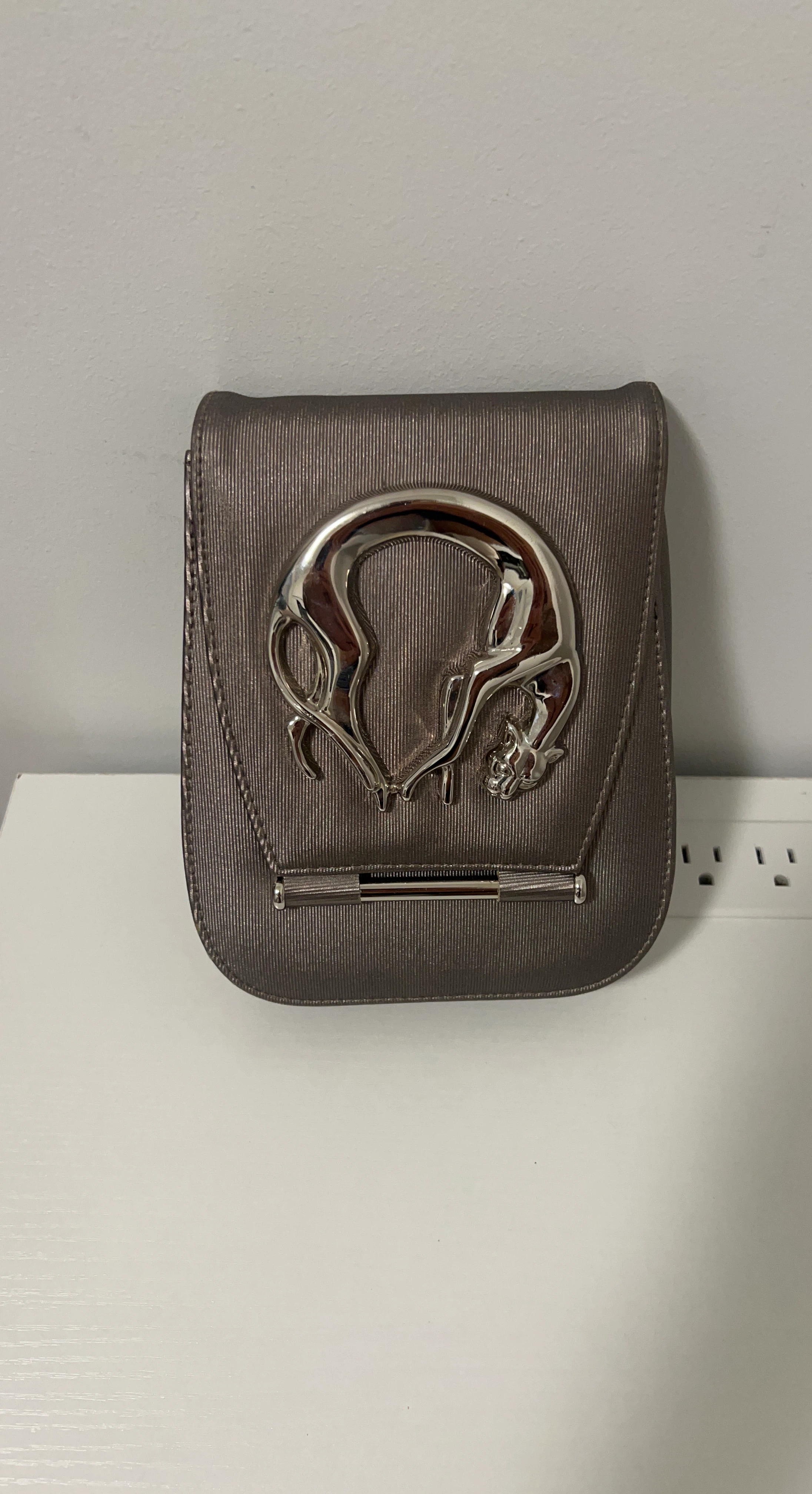 Vintage Textured Clutch with Cheetah Design
