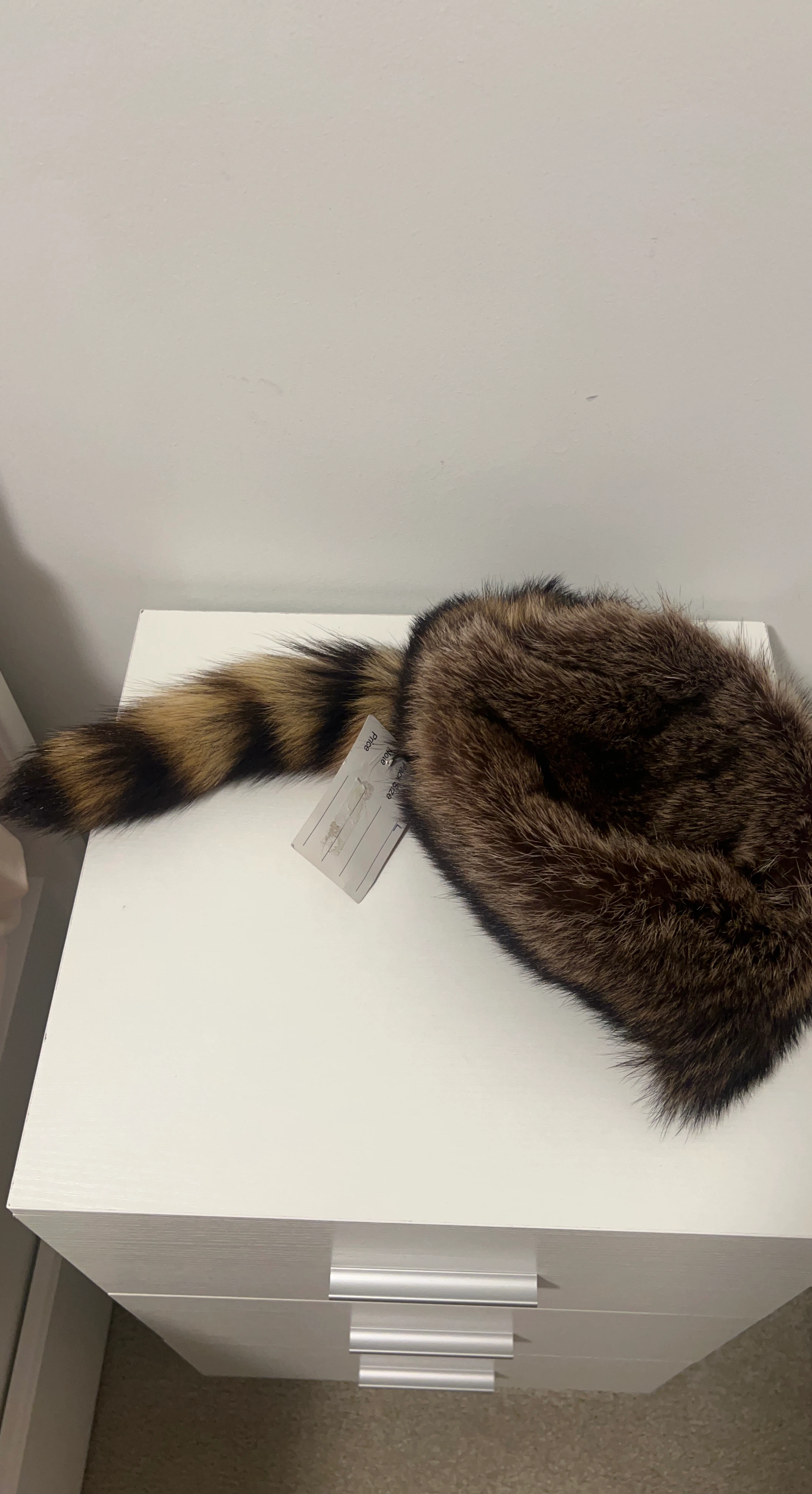 Real Fur Raccoon Tail Keychain