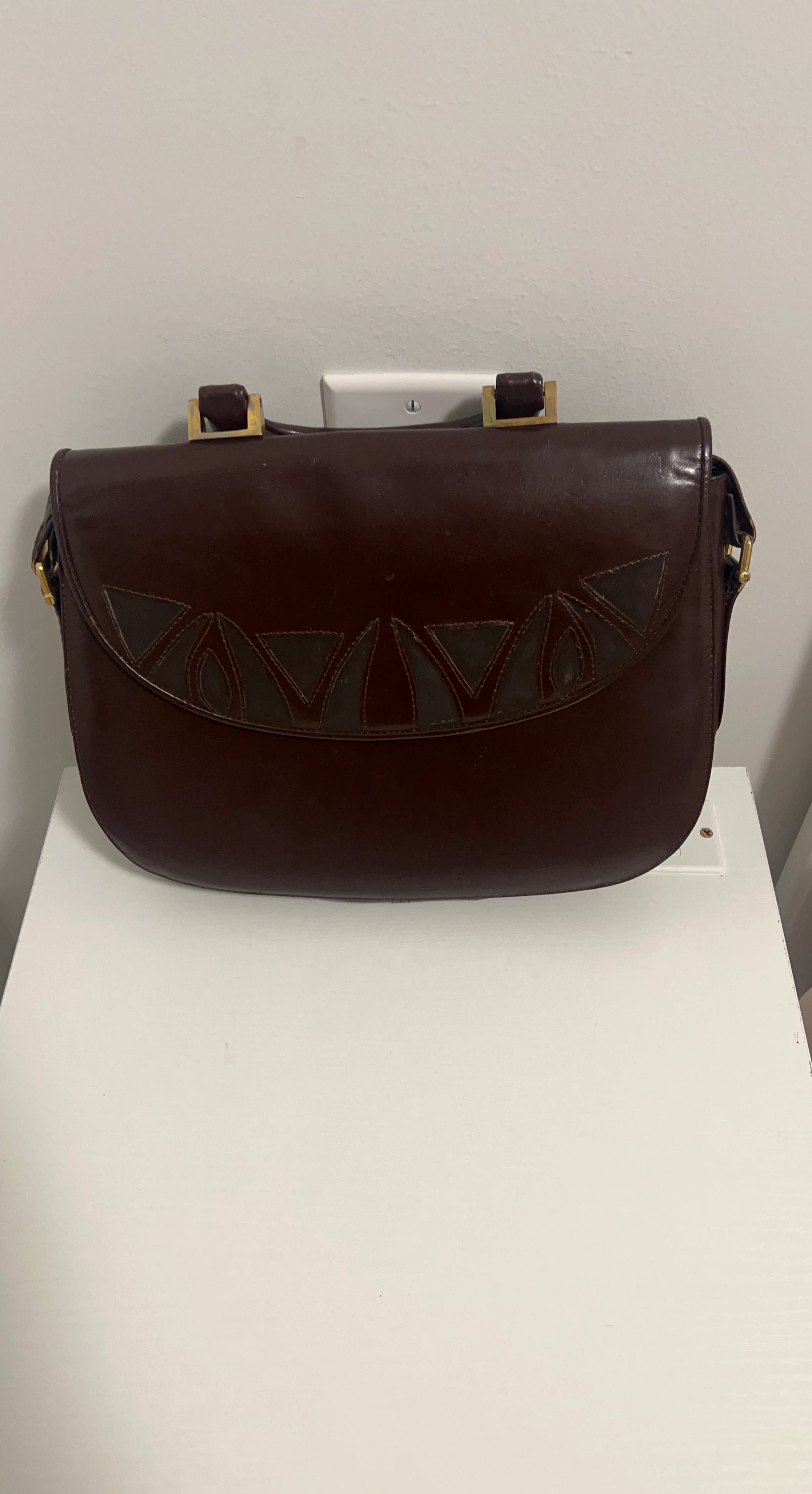 Dark Brown Leather Handbag