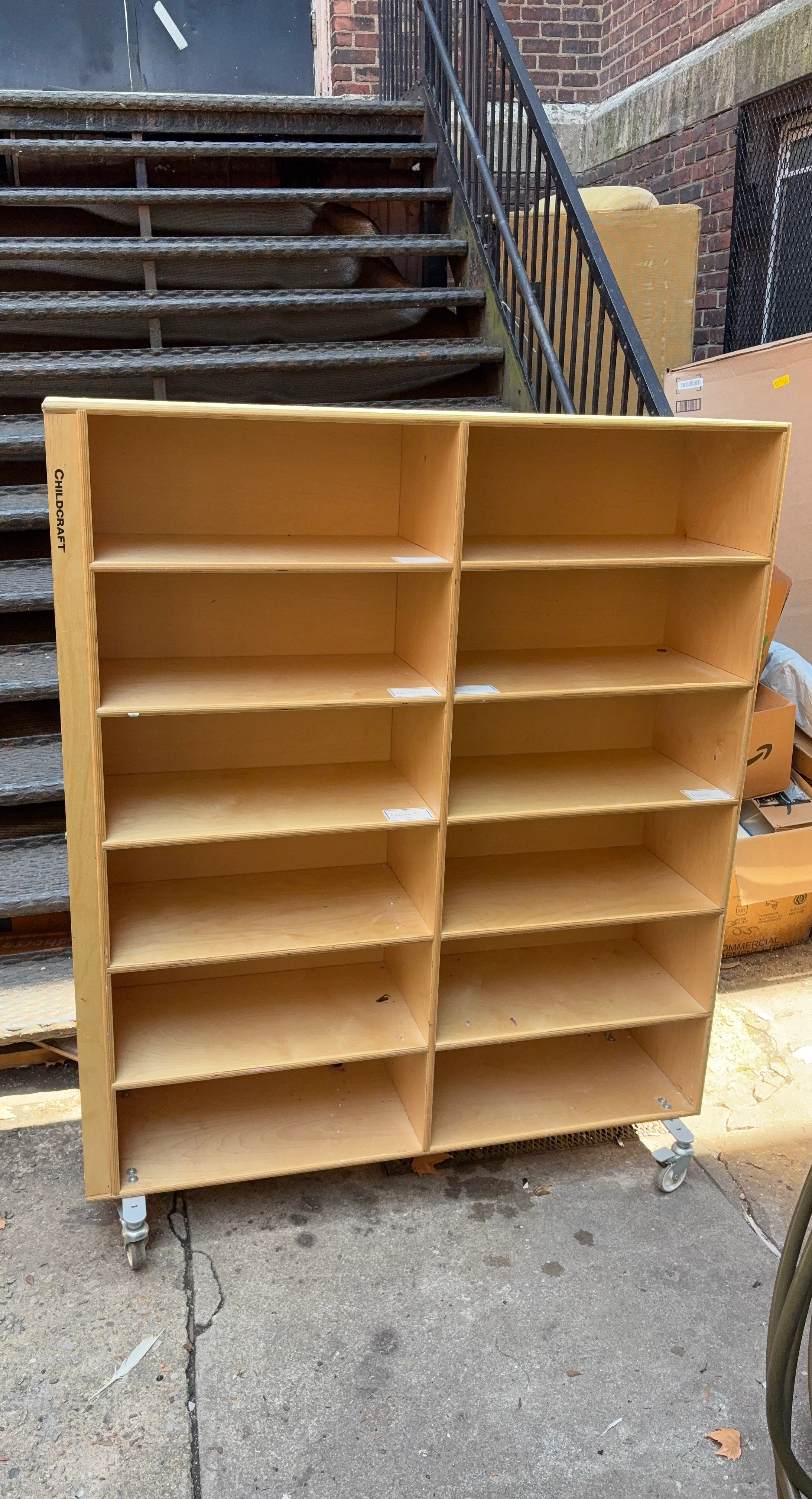 Childcraft Wood Bookshelf on Wheels
