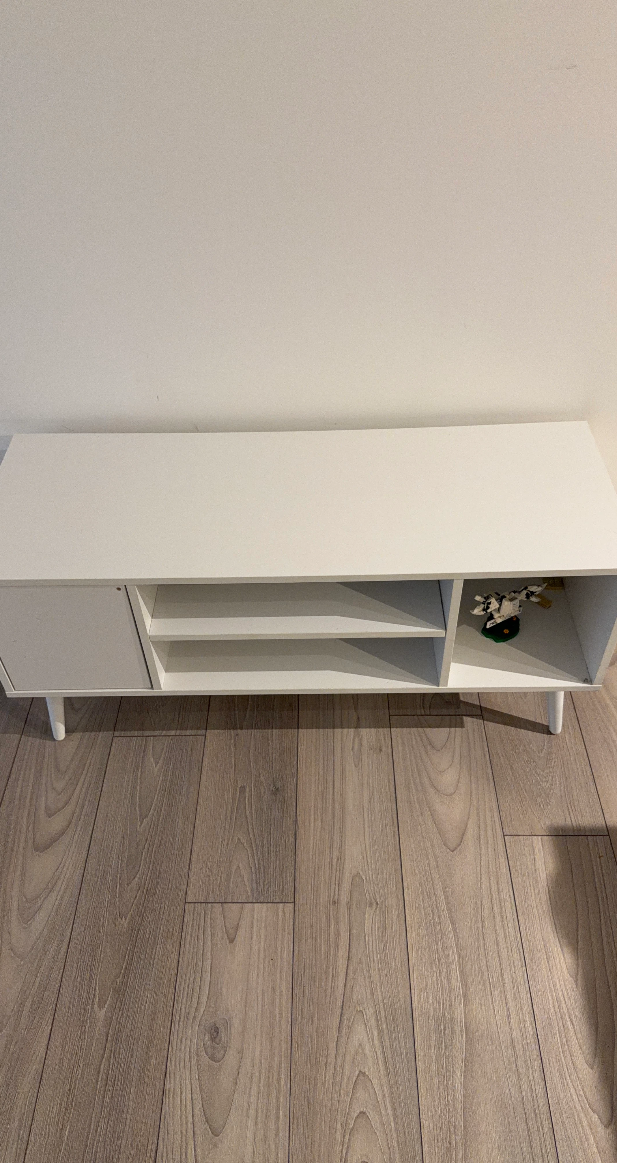 White TV Stand with Storage