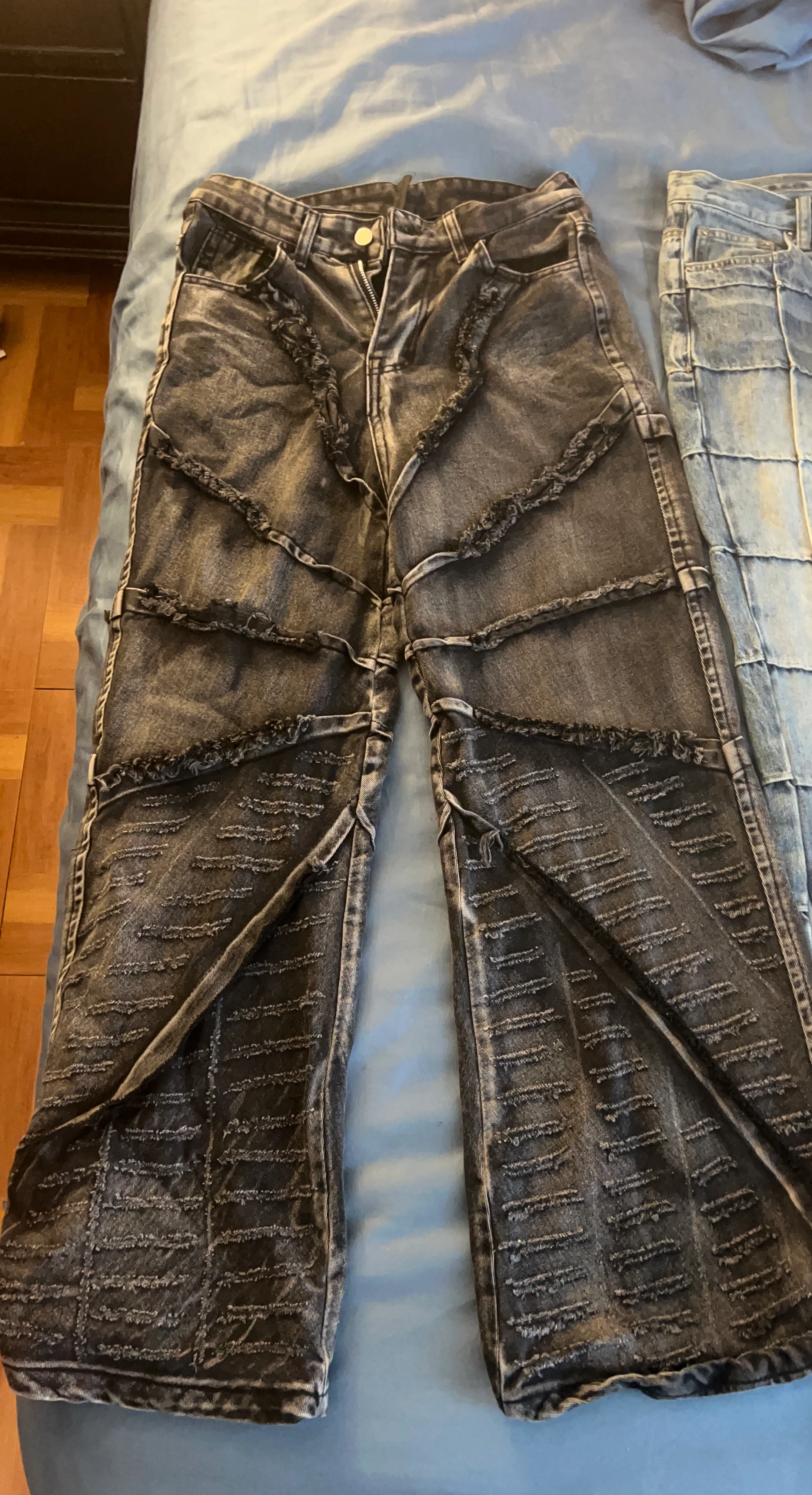Distressed Black Denim Jeans