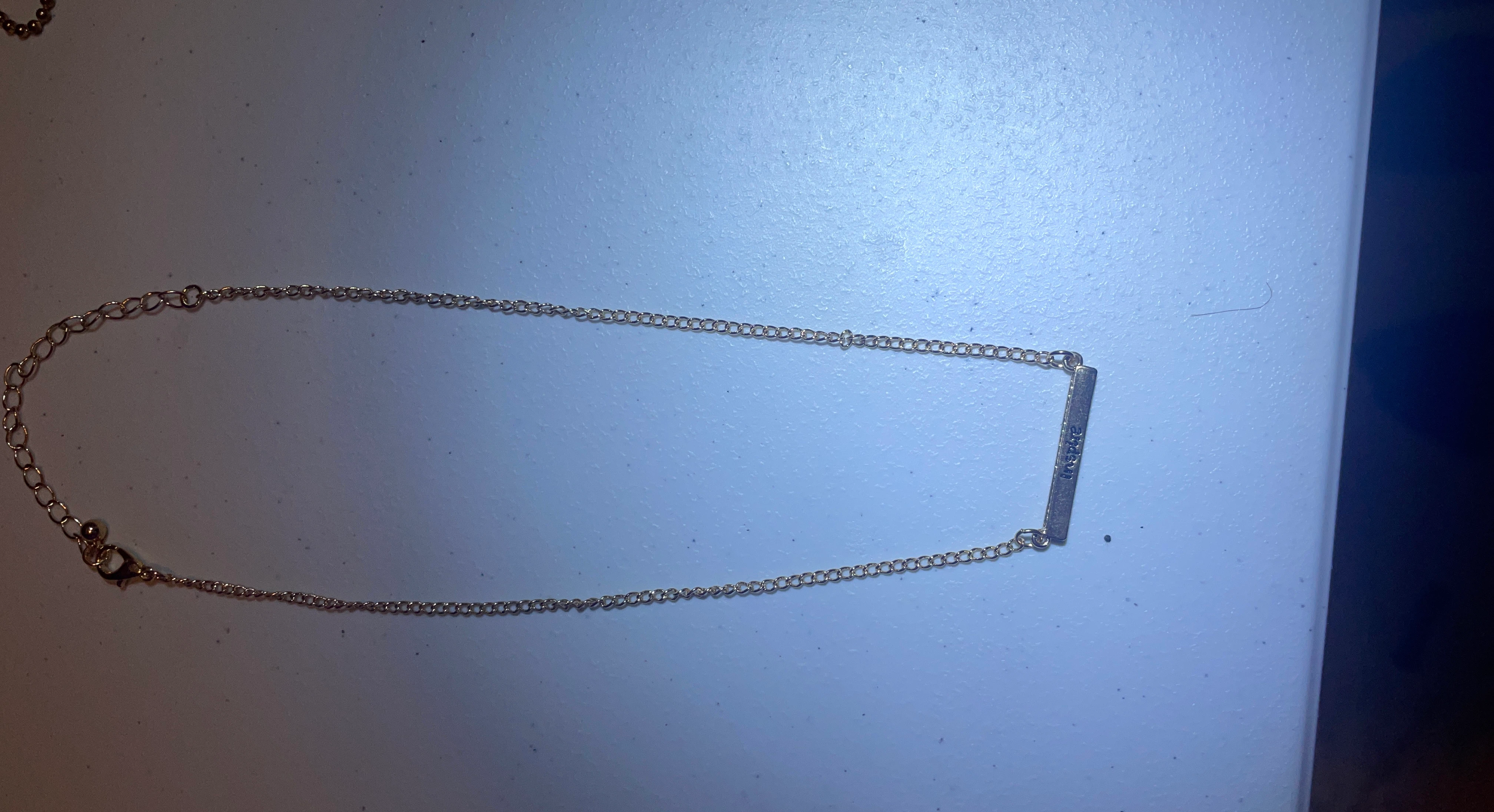 Bar Necklace with "Inspire" Engraving