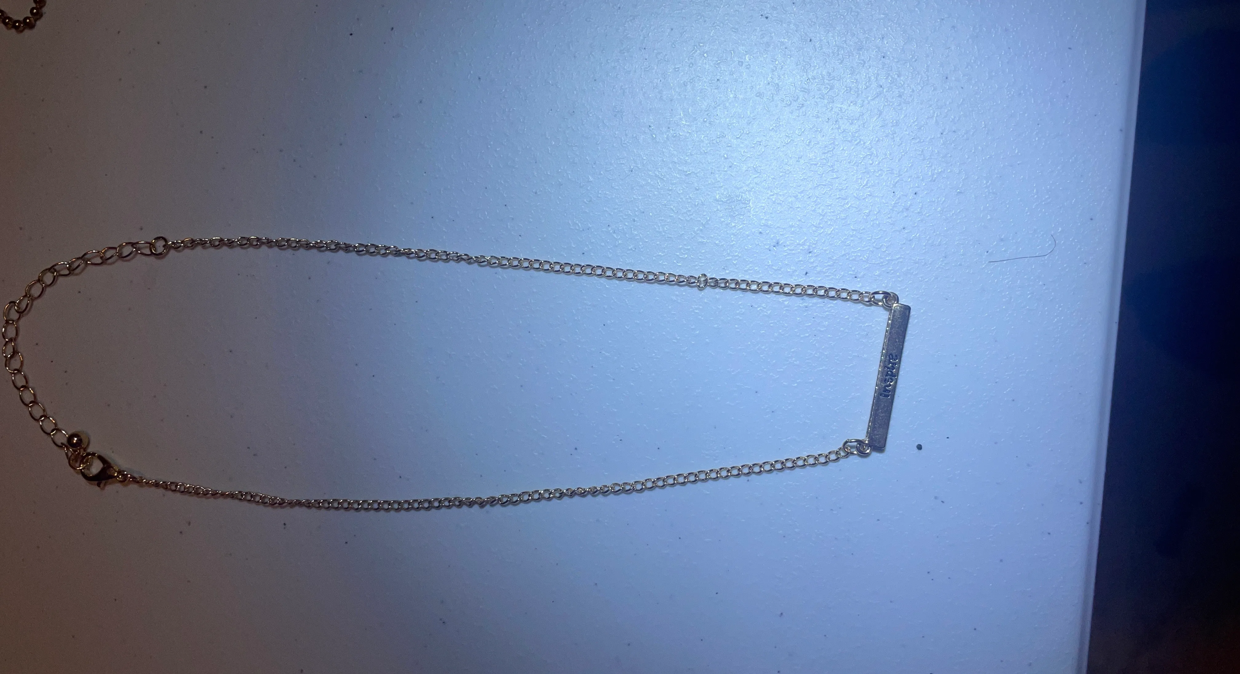 Bar Necklace with "Inspire" Engraving