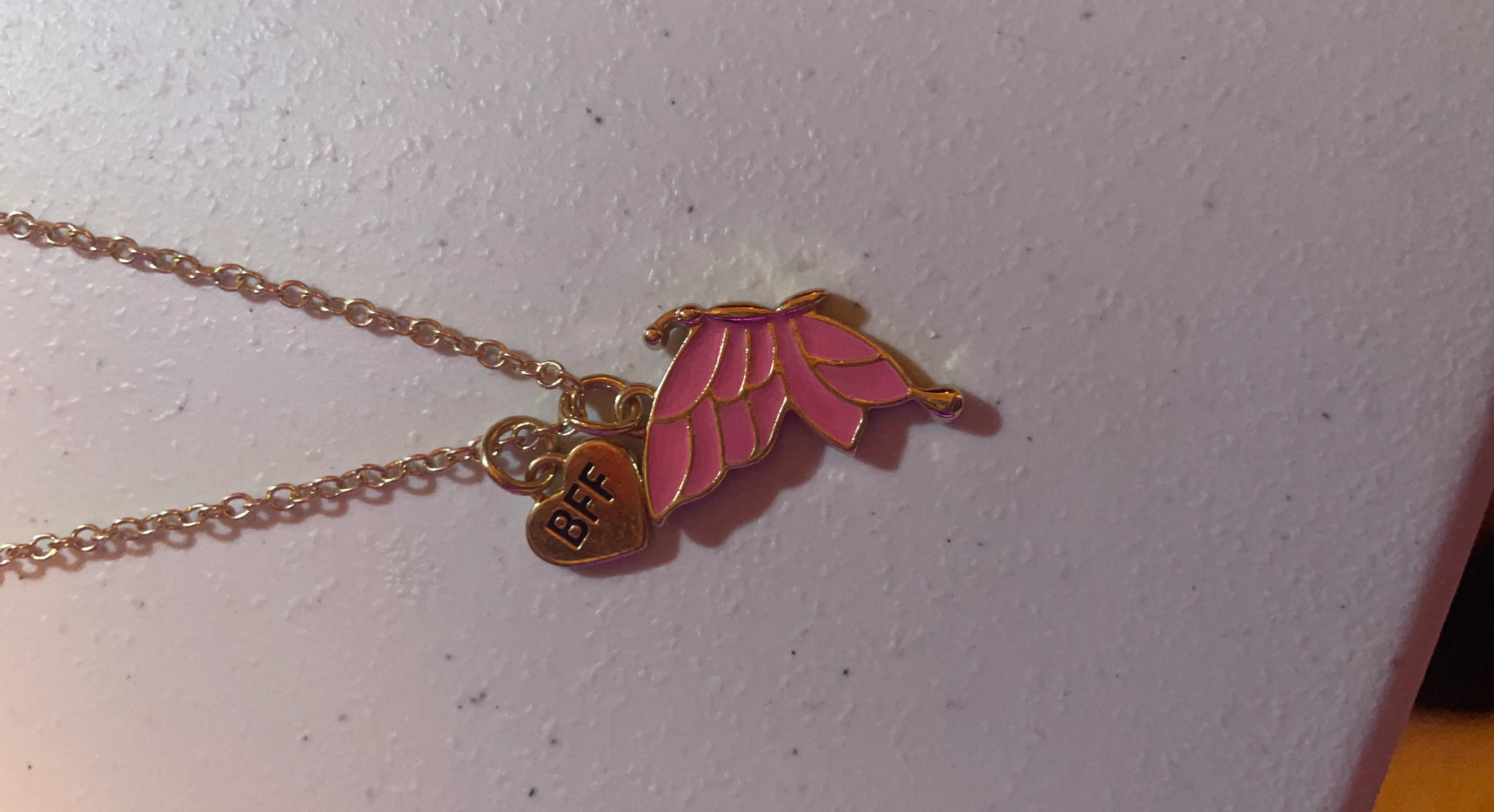 BFF Necklace with Pink Wings Charm