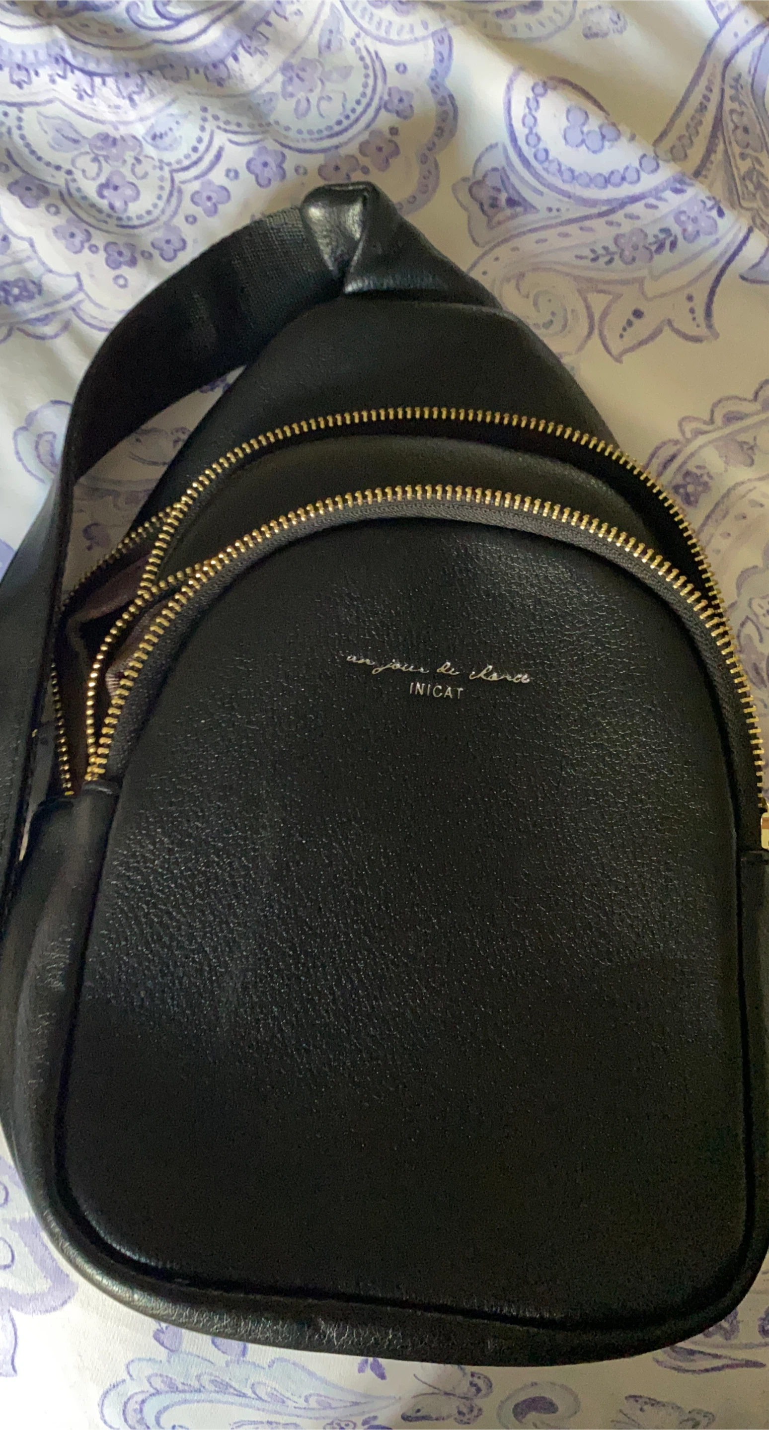 INICAT Black Faux Leather Sling Bag