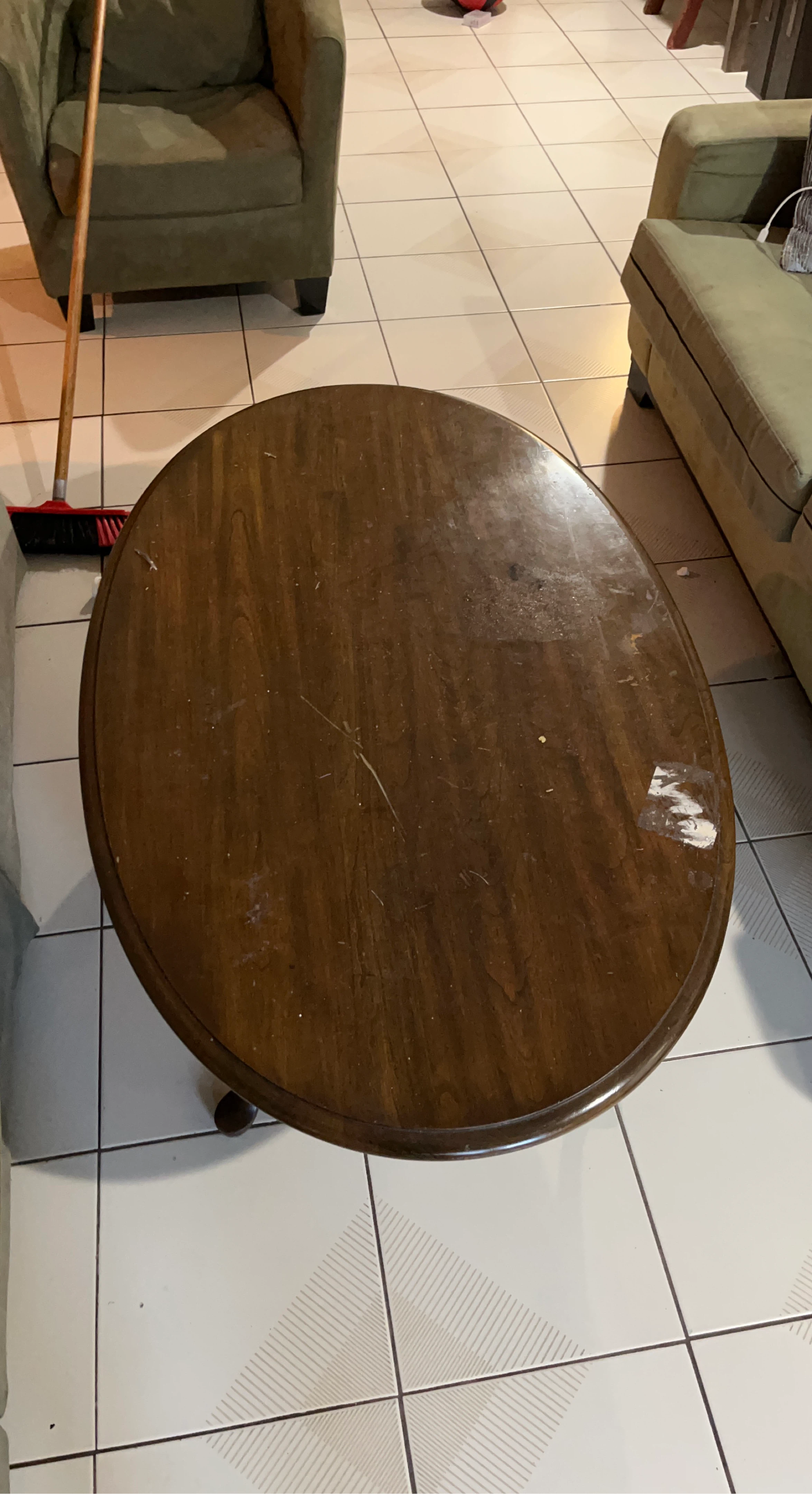 Oval Wood Coffee Table