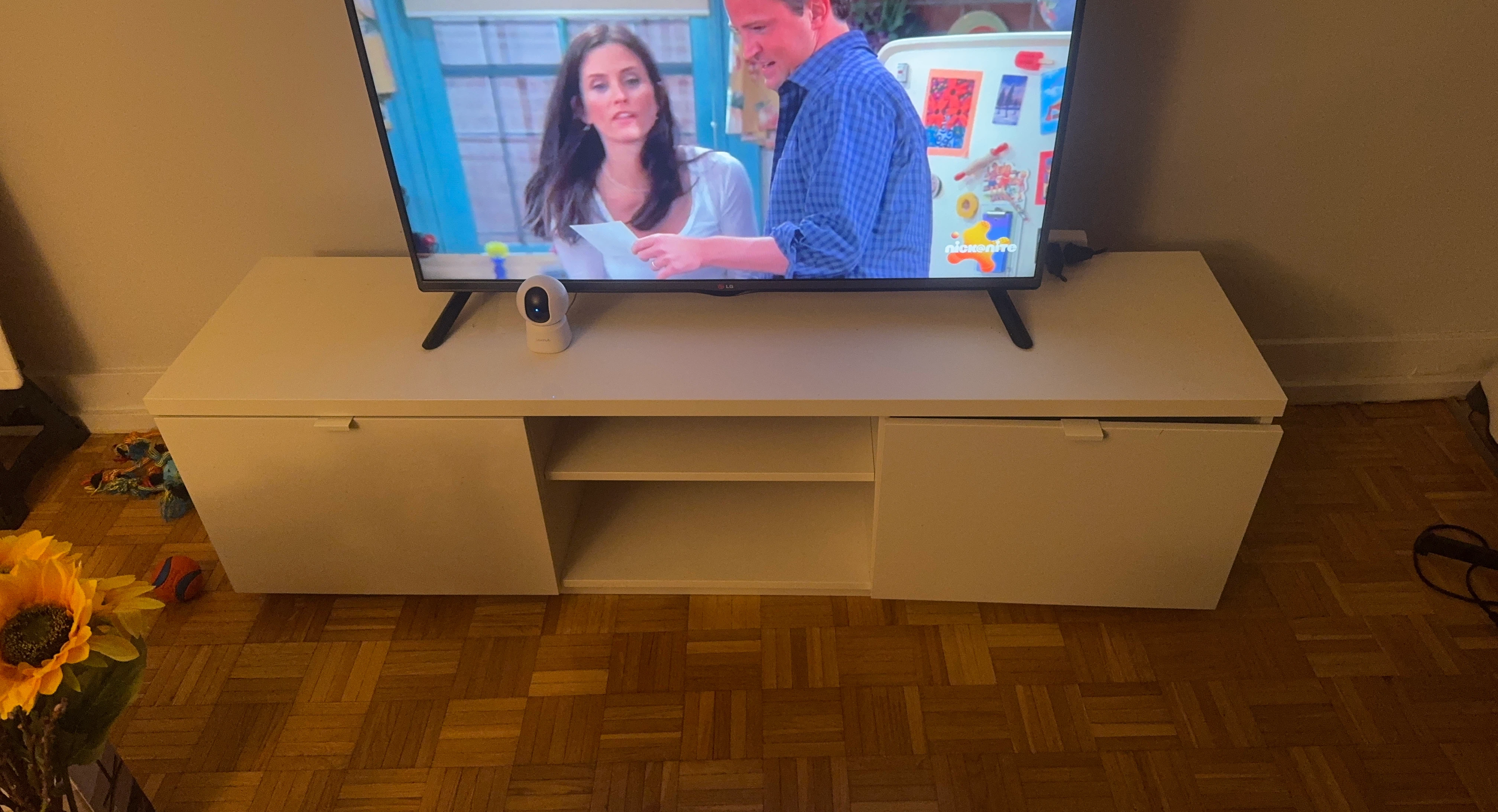White TV Stand with Storage