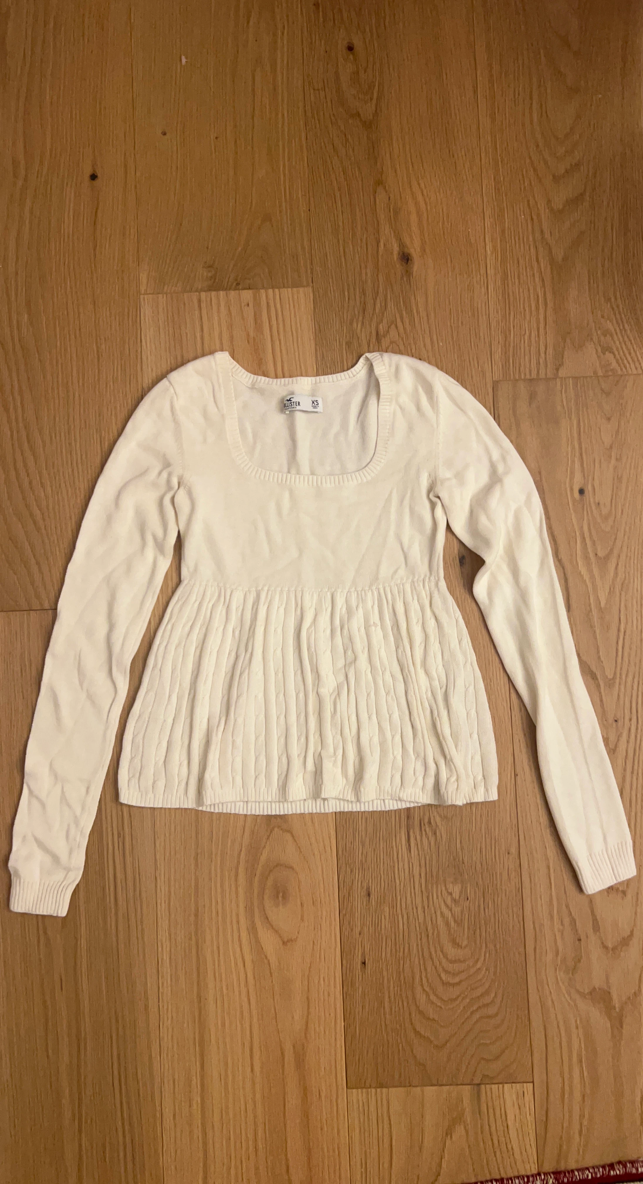 Hollister long sleeve babydoll square neck top