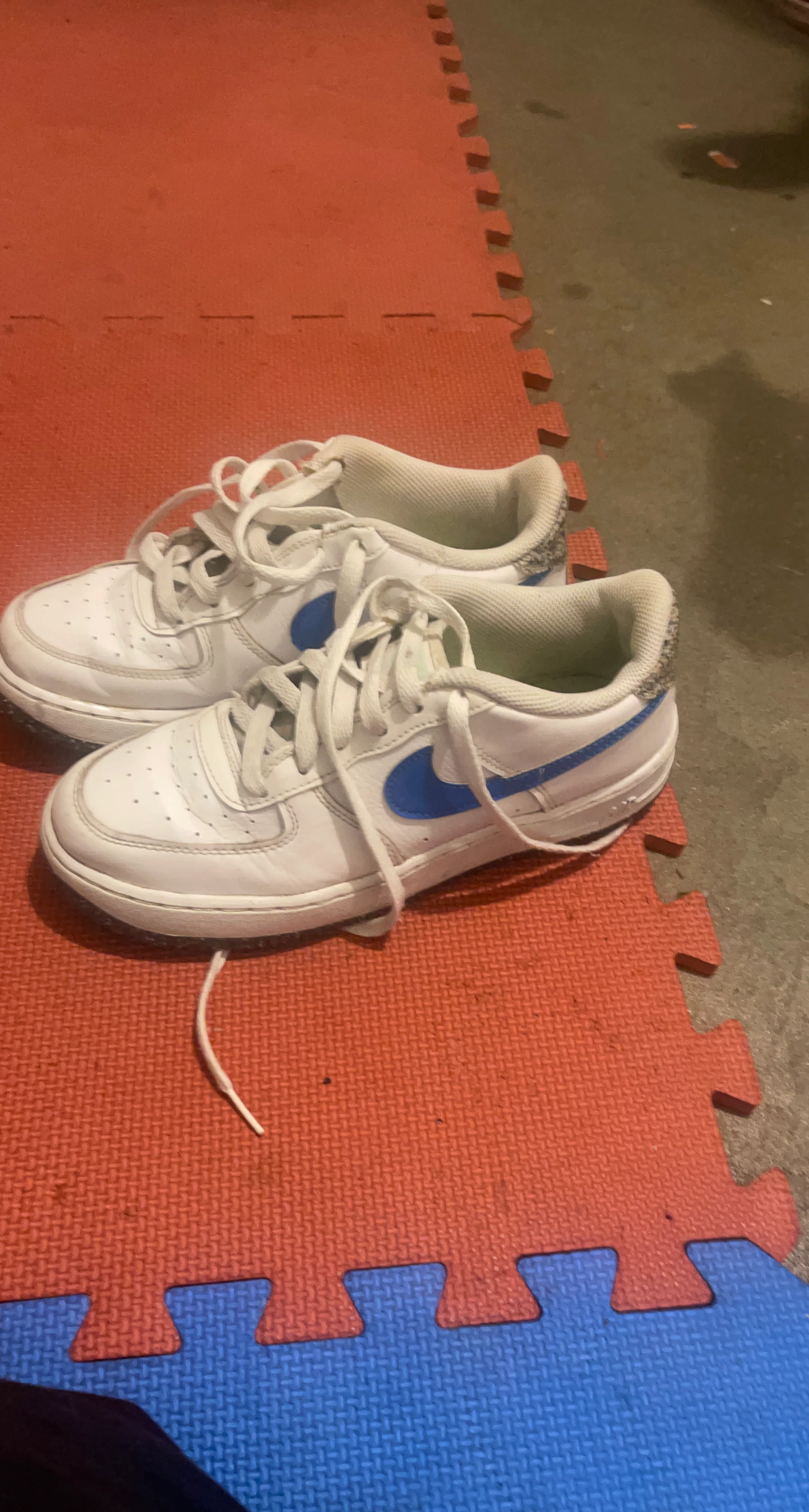 Nike Air Force 1 White and Blue Sneakers