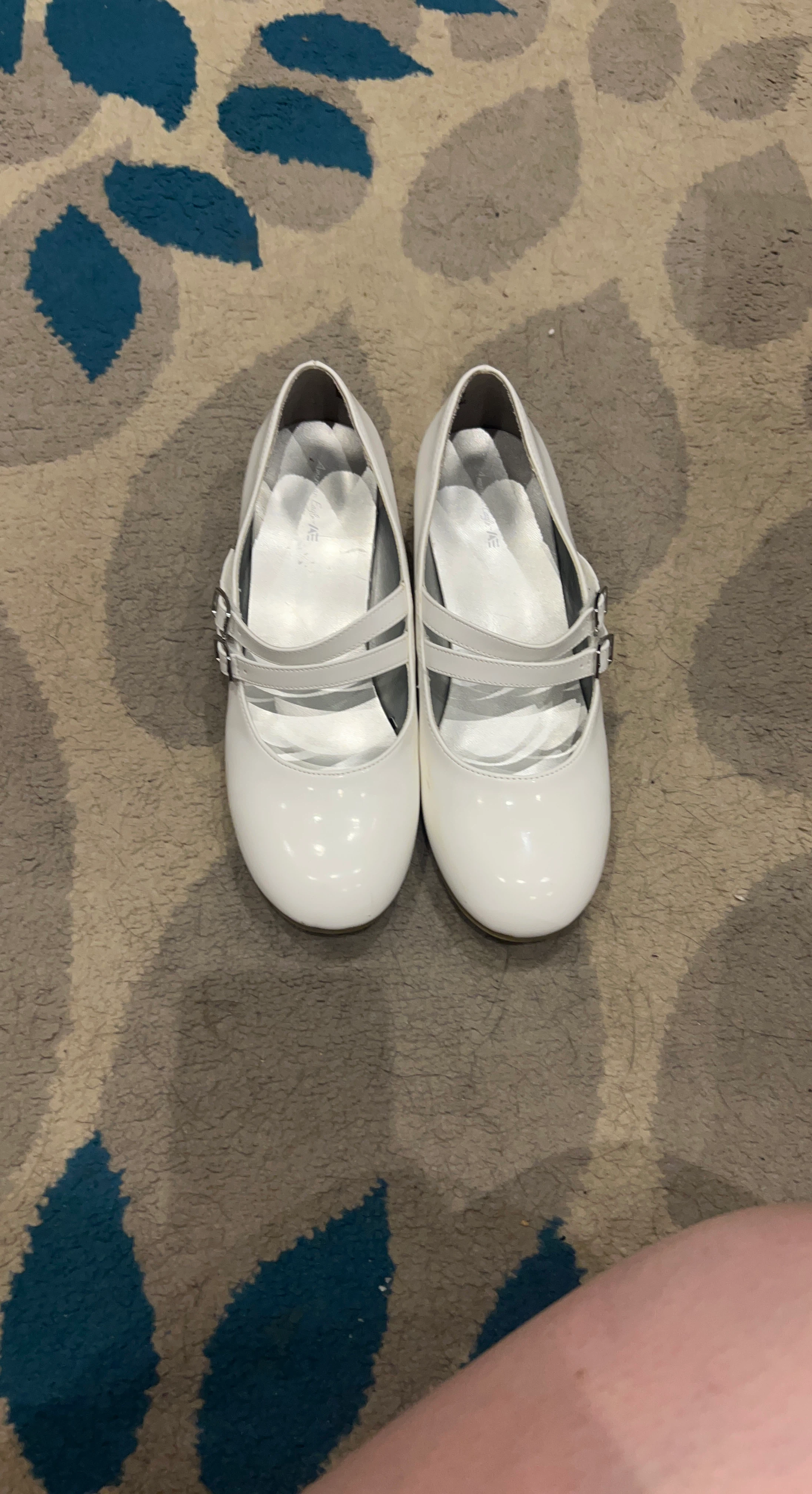 White patent Mary Jane shoes