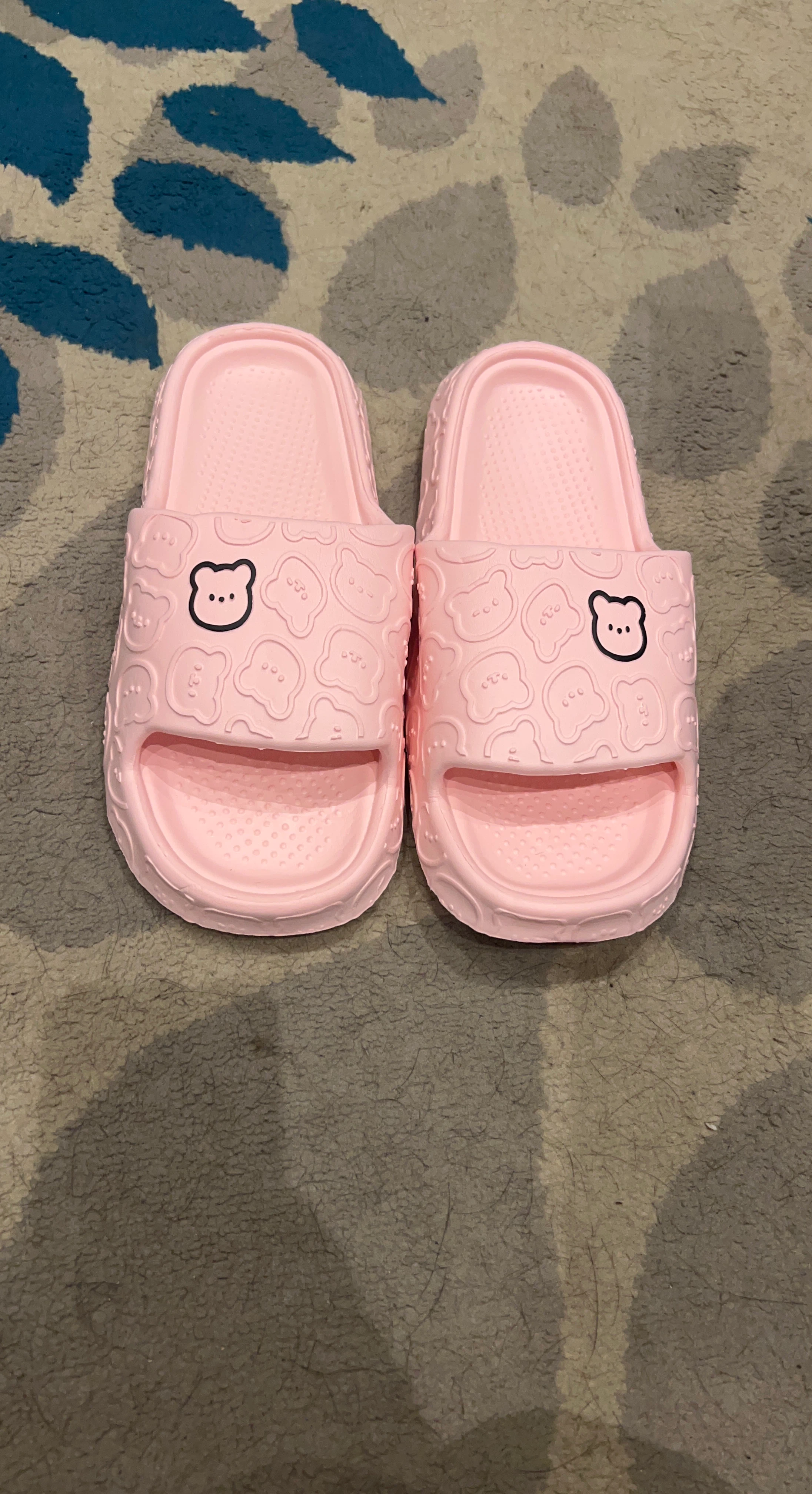 Pink Slides with Bear Pattern