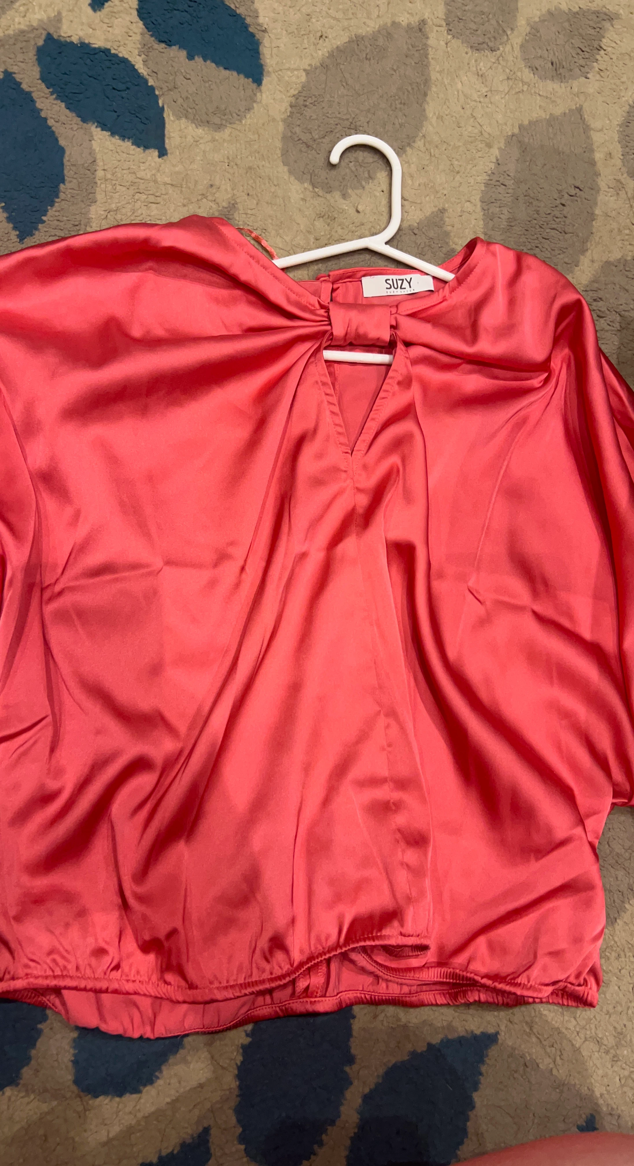 Suzy Women's Coral Satin Blouse