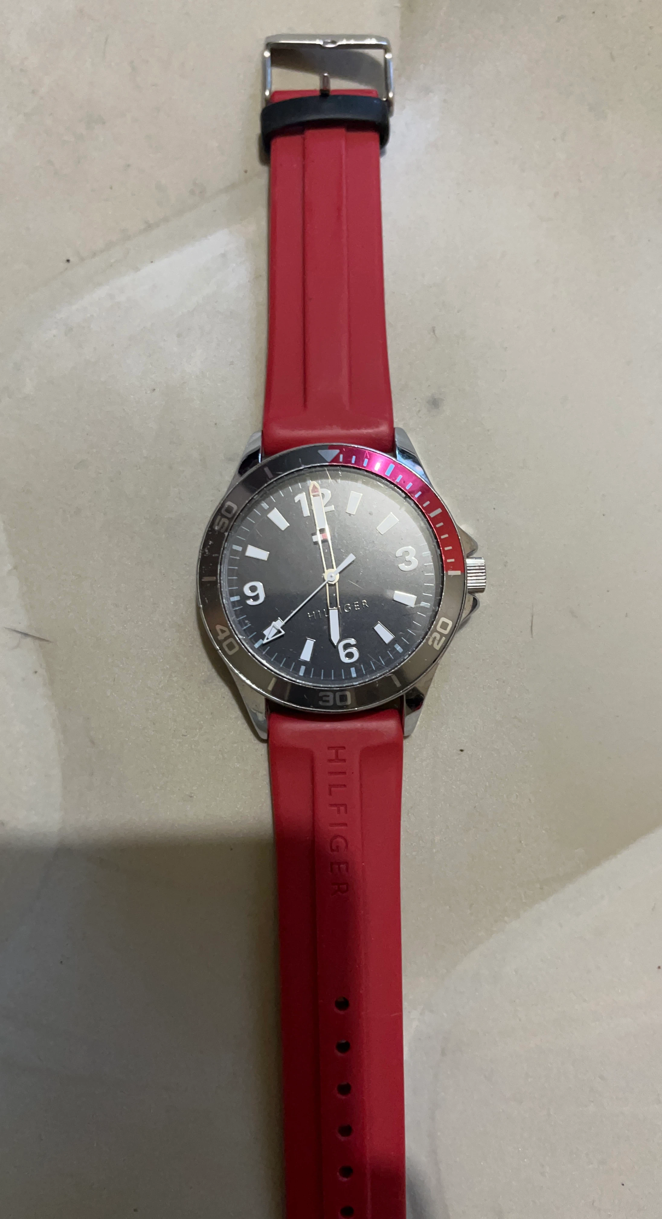Tommy Hilfiger Watch with Red Band
