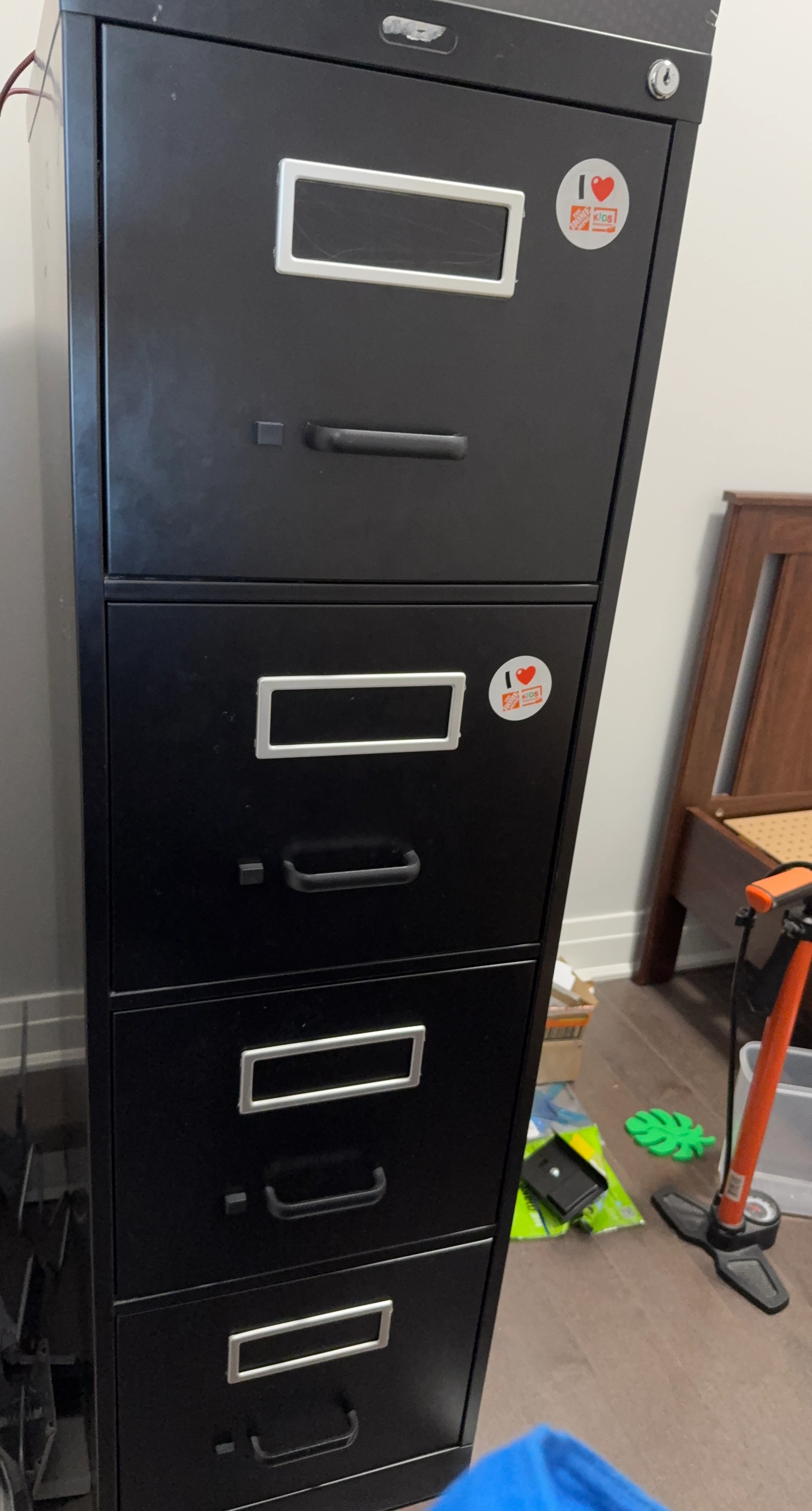 Black 4-Drawer Filing Cabinet