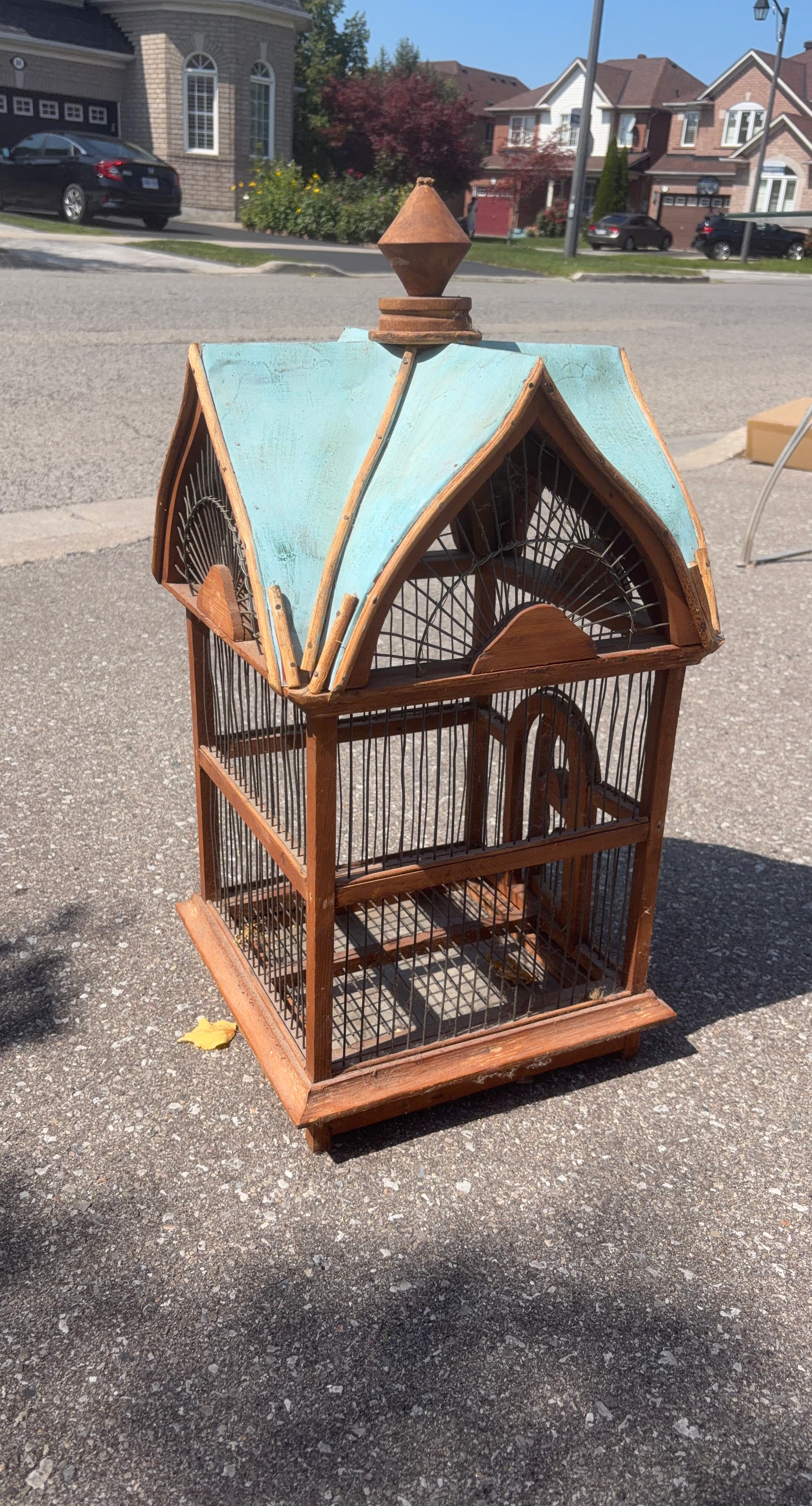 Vintage Wooden Bird Cage