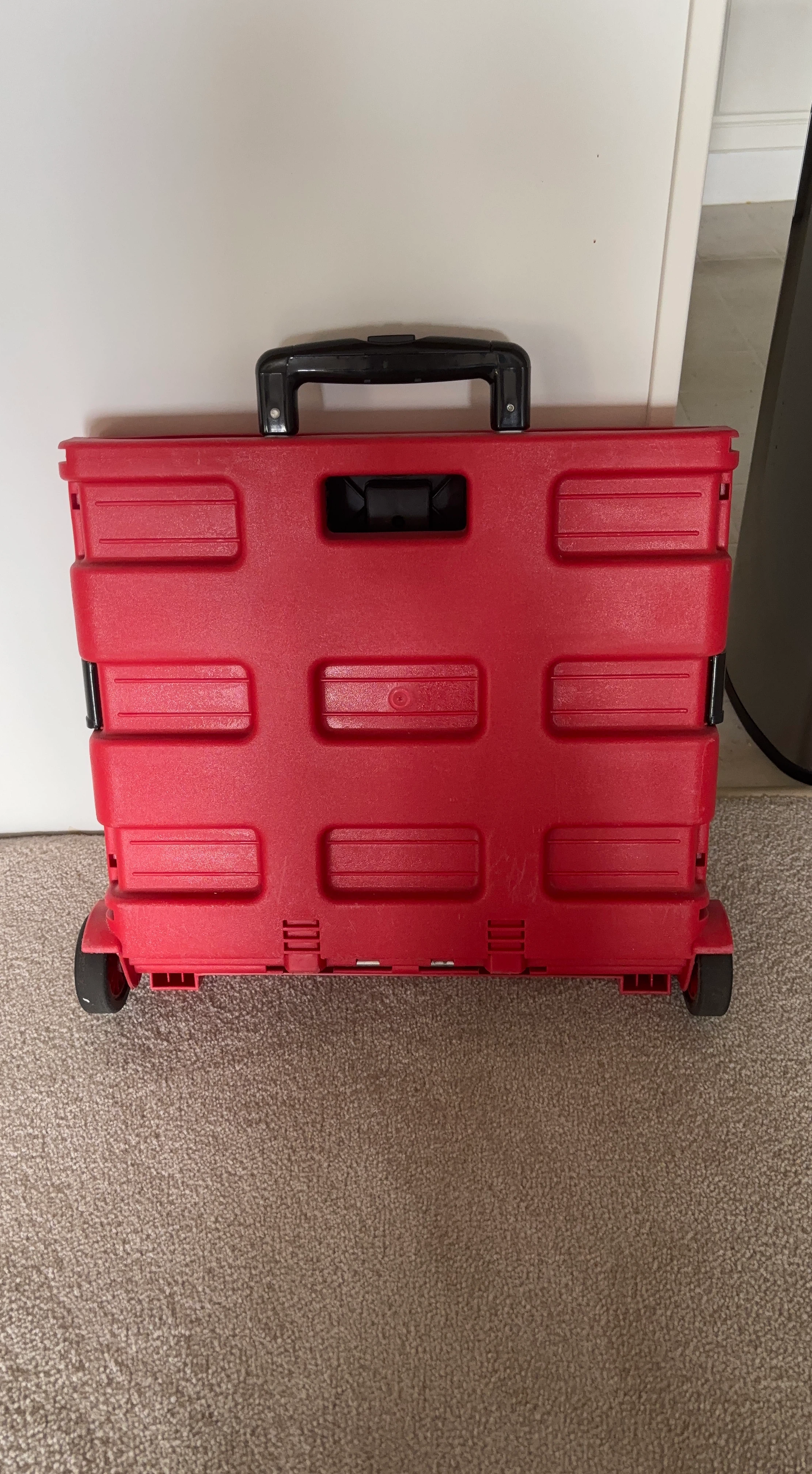 Red Folding Utility Cart with Wheels
