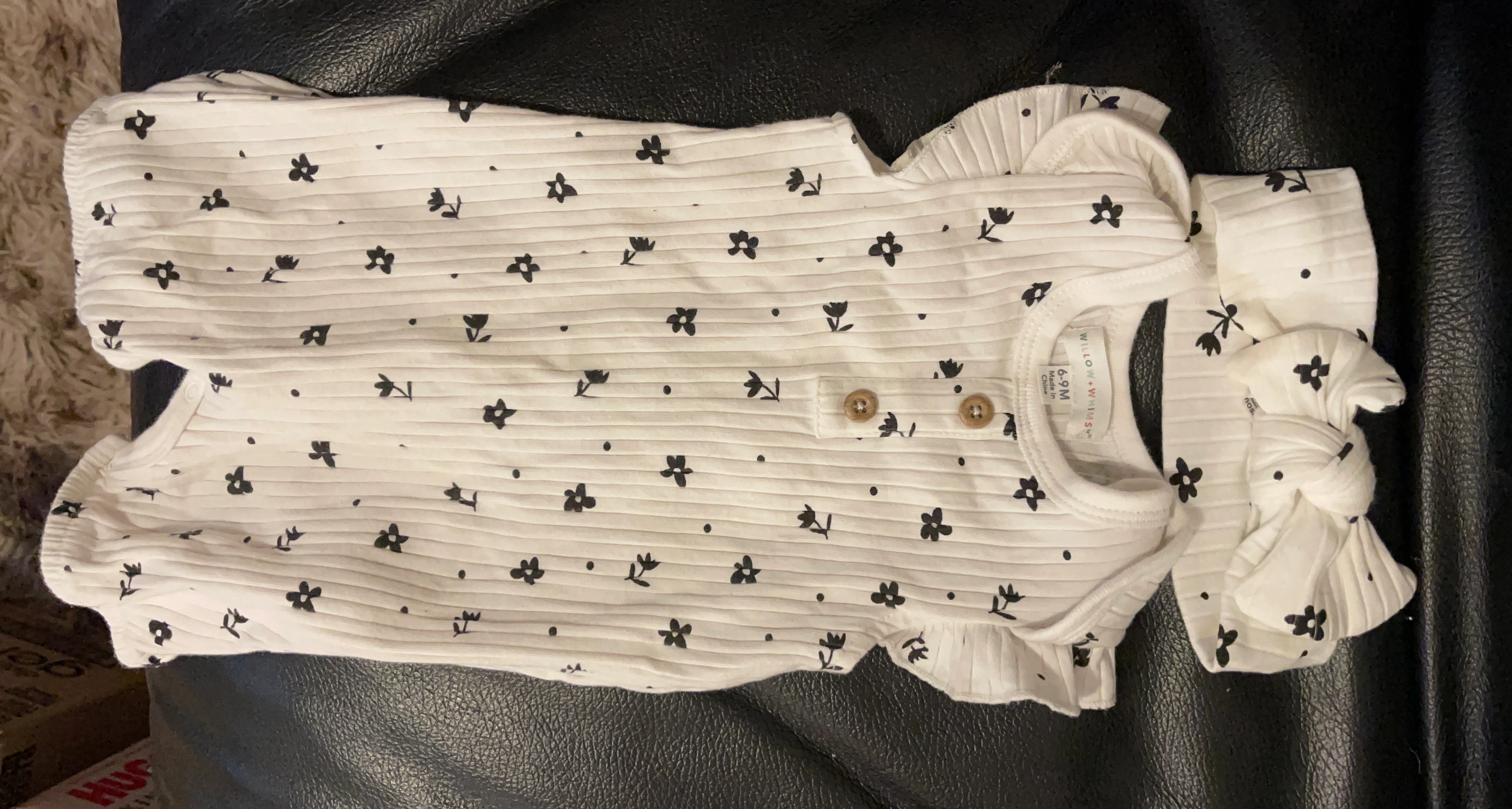 Willow + White Baby Romper & Headband Set