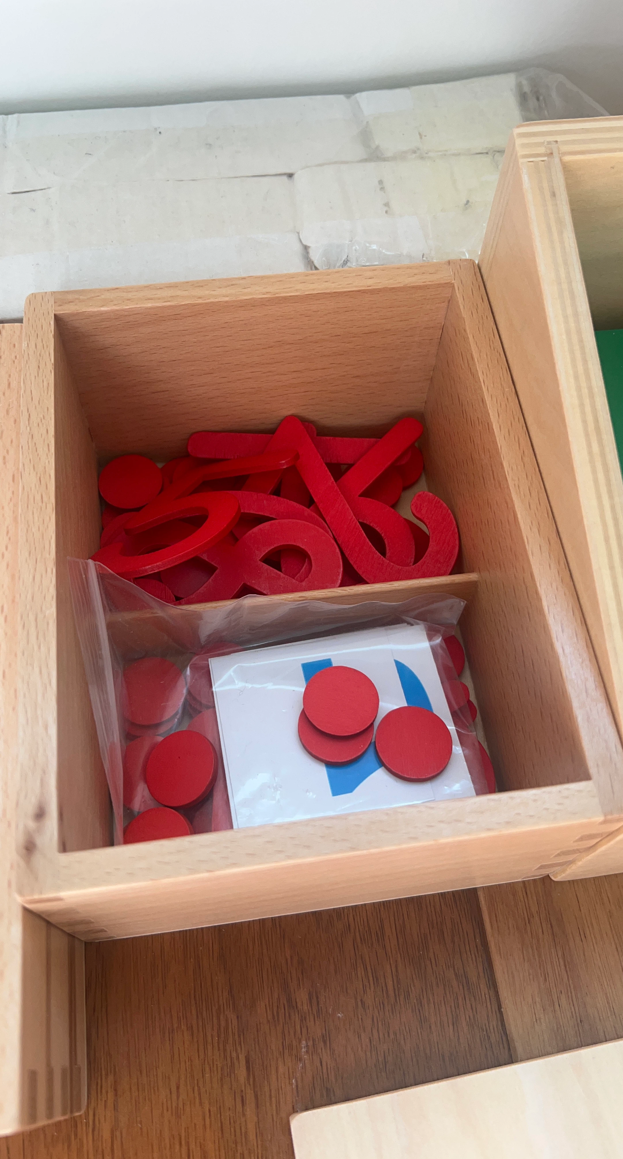 Red Wooden Alphabet and Number Montessori Set