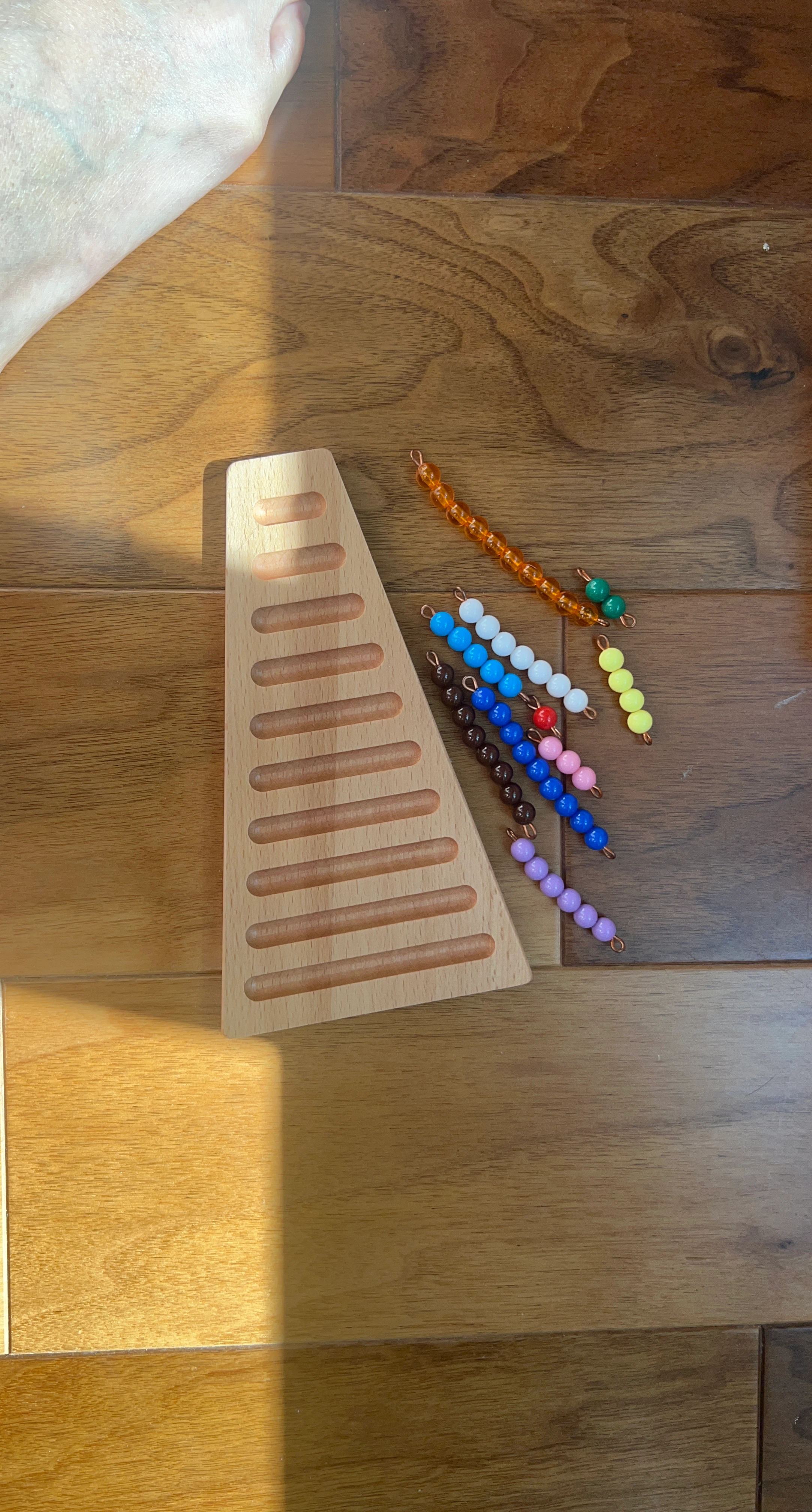 Wooden Montessori Bead Game with Tray
