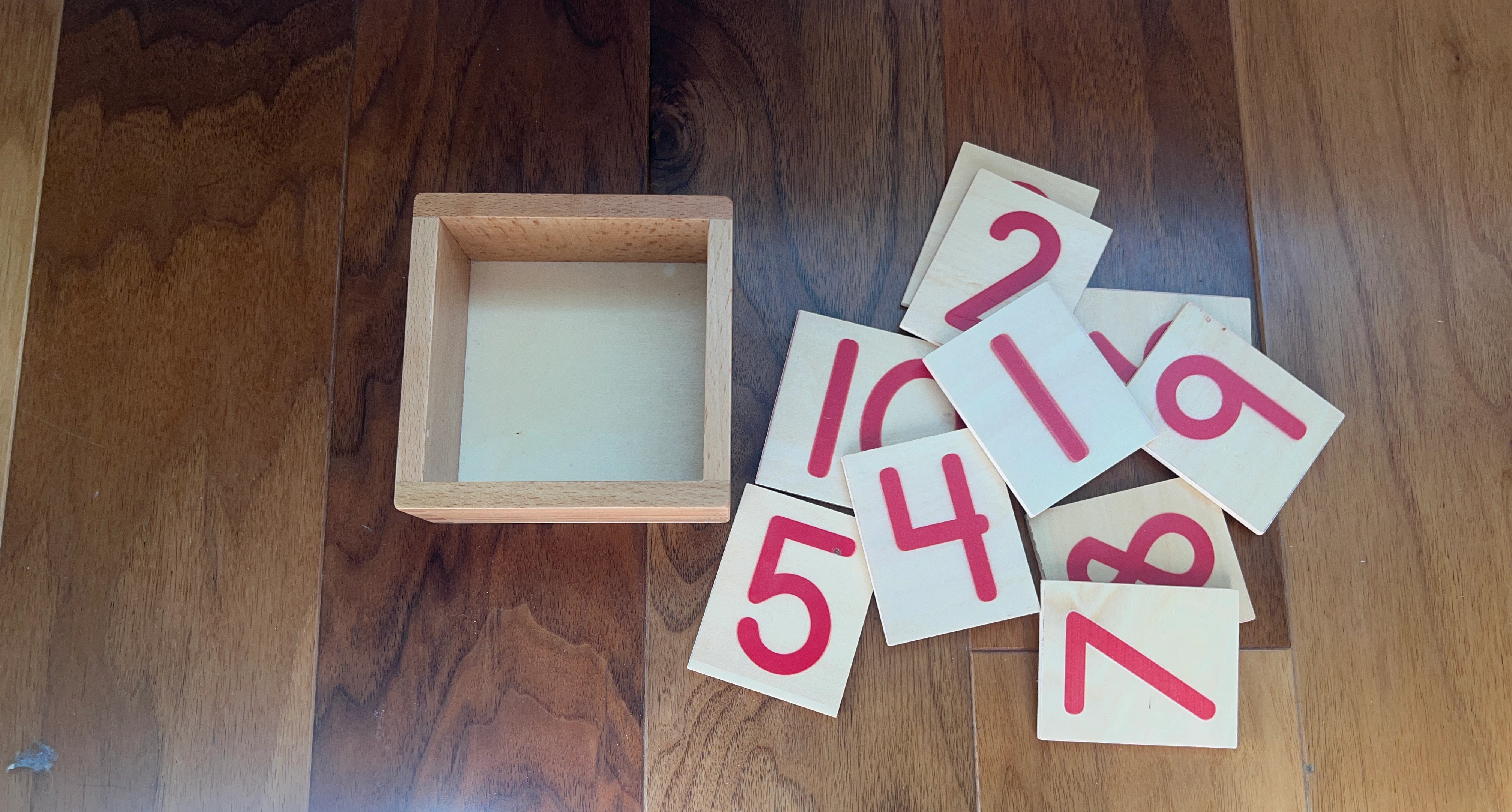Wooden Number Tiles with Box